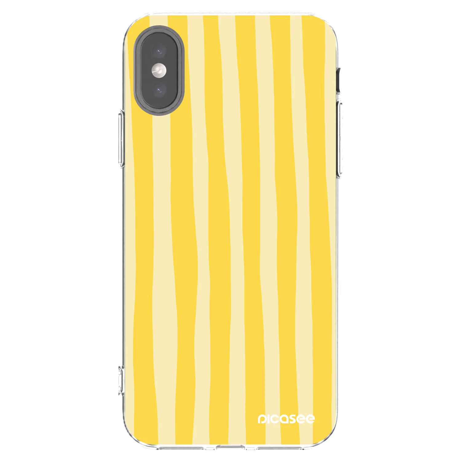 Picasee silikonowe przeźroczyste etui na Apple iPhone X/XS - Lines lemon