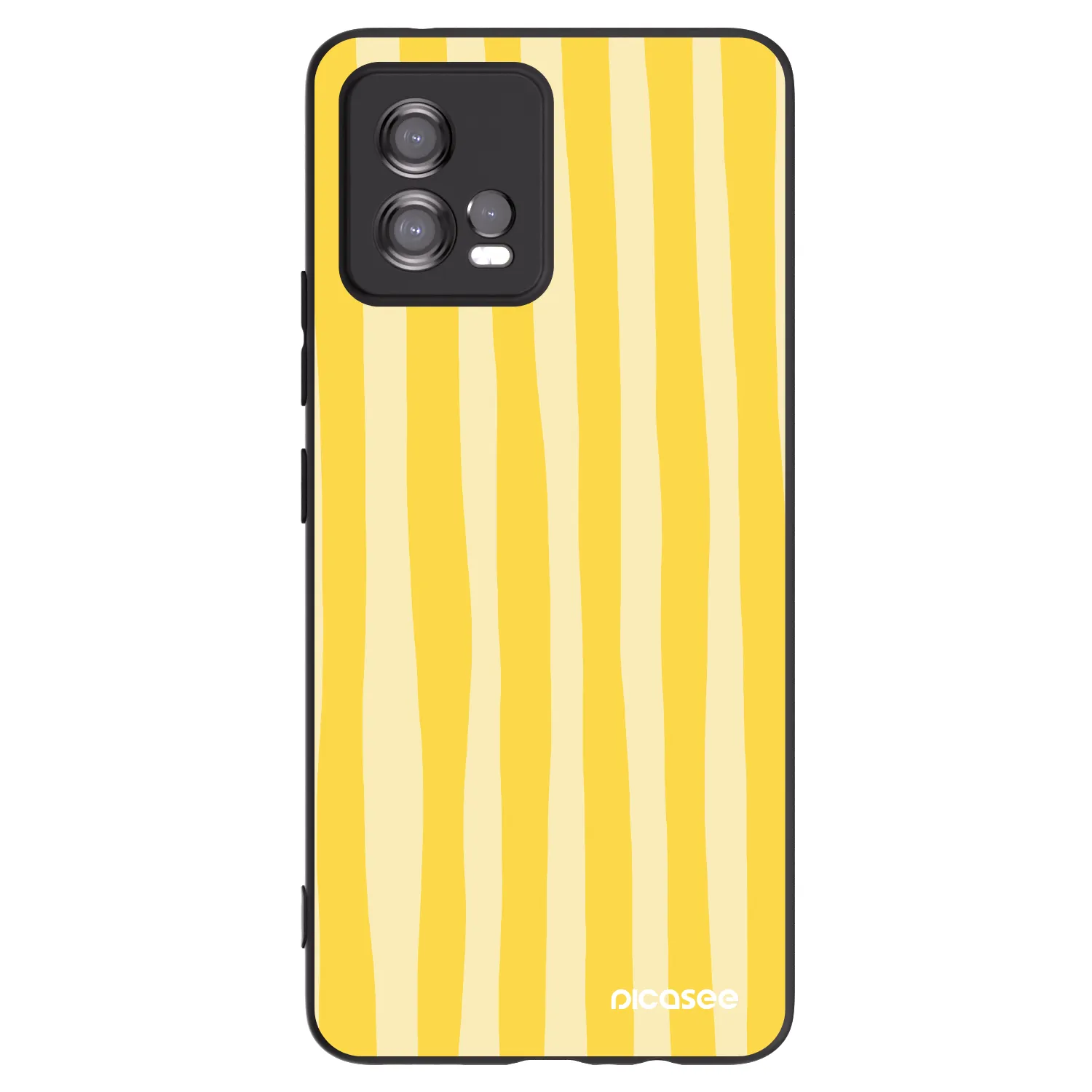 Picasee silikonowe czarne etui na Motorola Moto G72 - Lines lemon