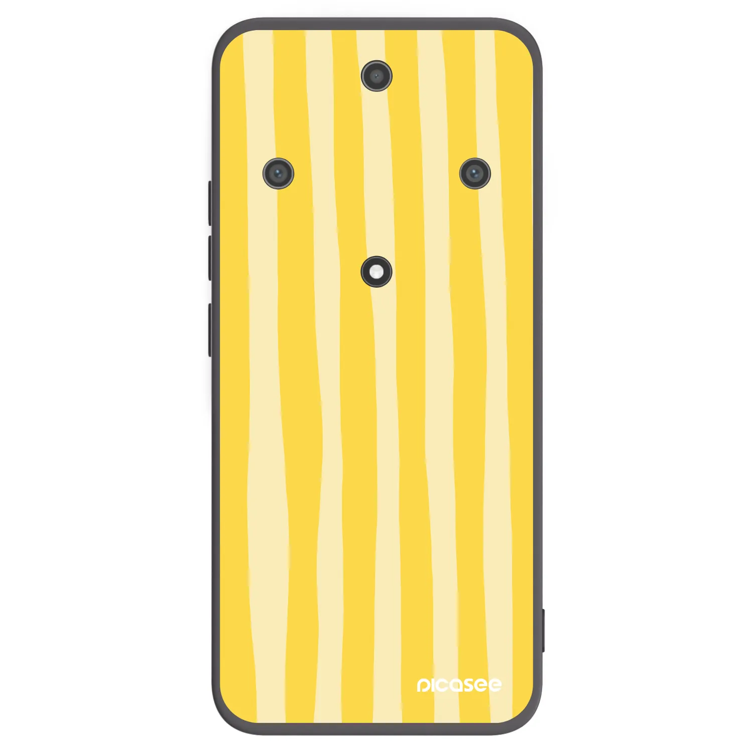 Picasee silikonowe czarne etui na Honor Magic5 Lite 5G - Lines lemon