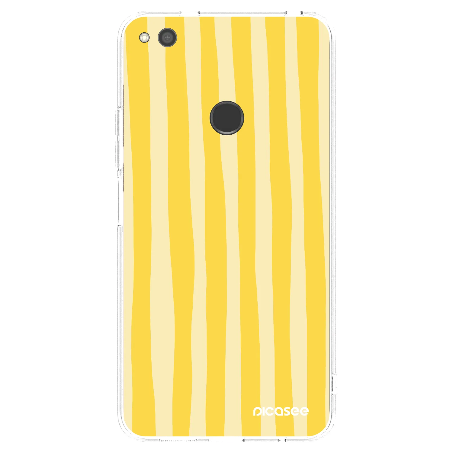 Picasee silikonowe przeźroczyste etui na Huawei P9 Lite 2017 - Lines lemon