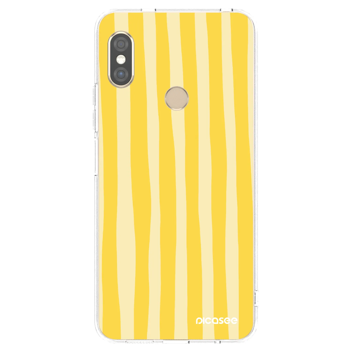 Picasee silikonowe przeźroczyste etui na Xiaomi Redmi Note 5 Global - Lines lemon