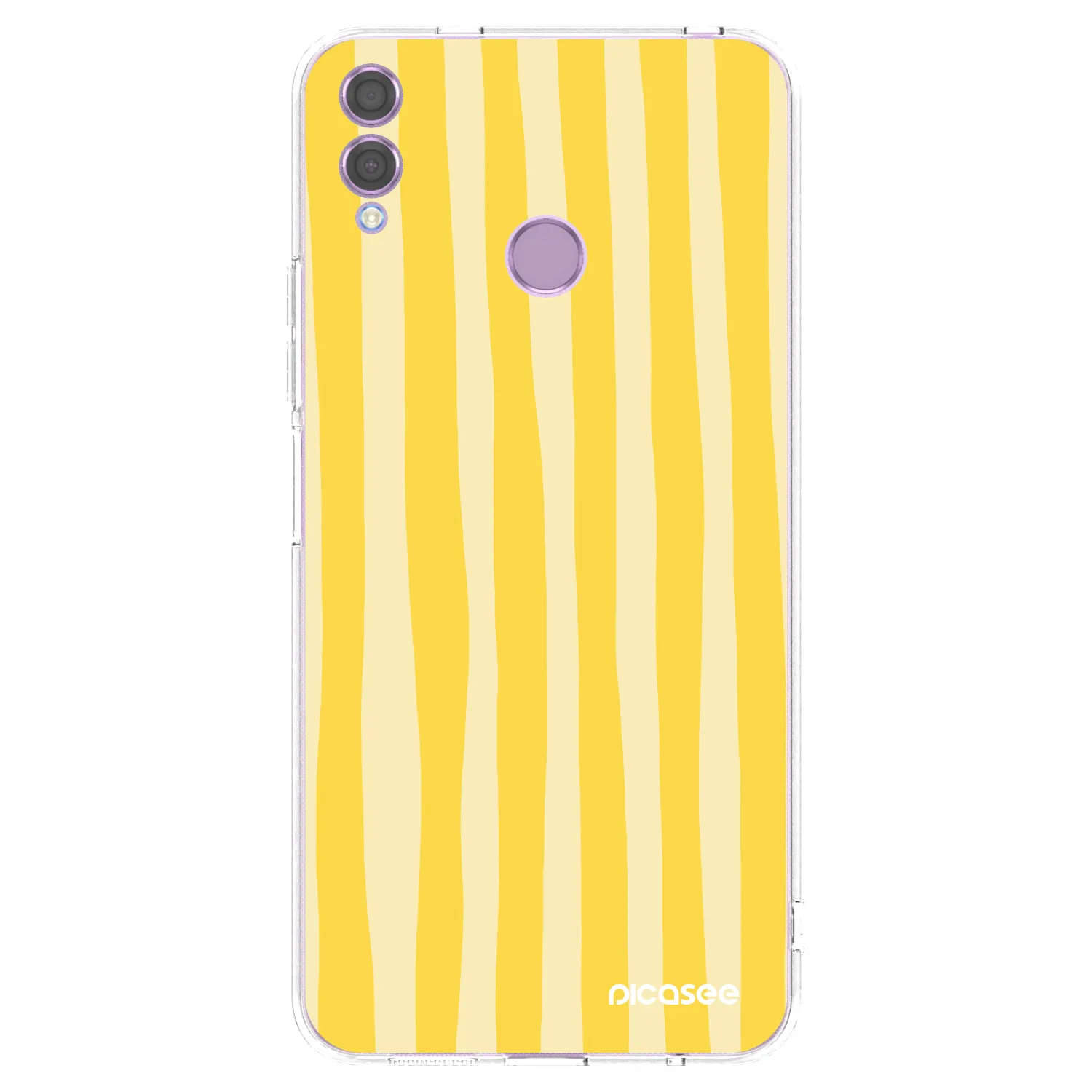 Picasee silikonowe przeźroczyste etui na Honor 8X - Lines lemon