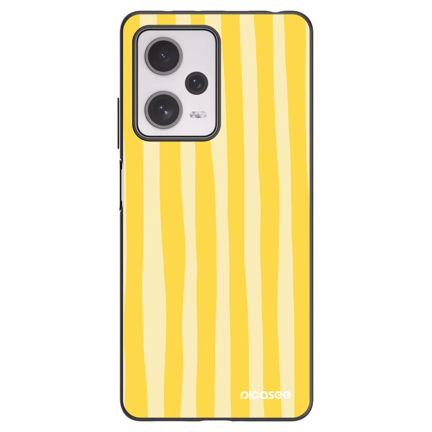 Picasee silikonowe czarne etui na Xiaomi Redmi Note 12 Pro+ 5G - Lines lemon