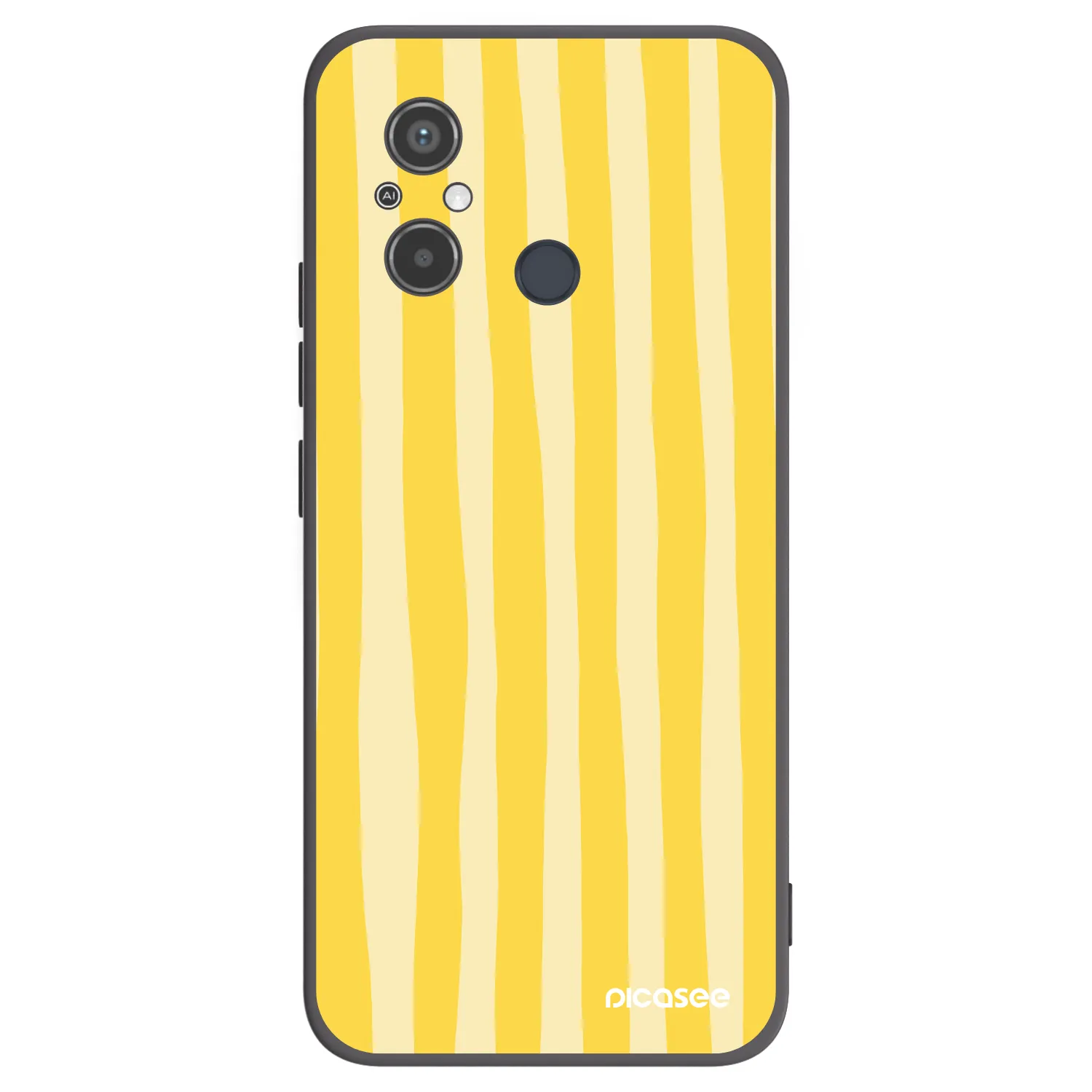 Picasee silikonowe czarne etui na Xiaomi Redmi 12C - Lines lemon