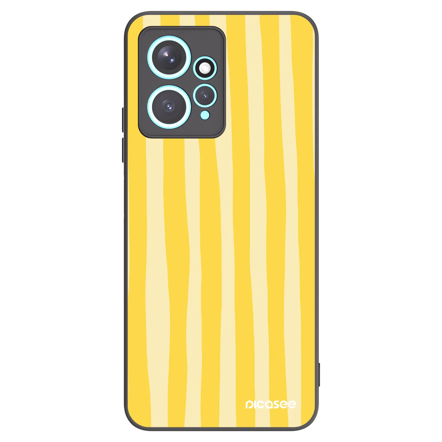 Picasee silikonowe czarne etui na Xiaomi Redmi Note 12 4G - Lines lemon