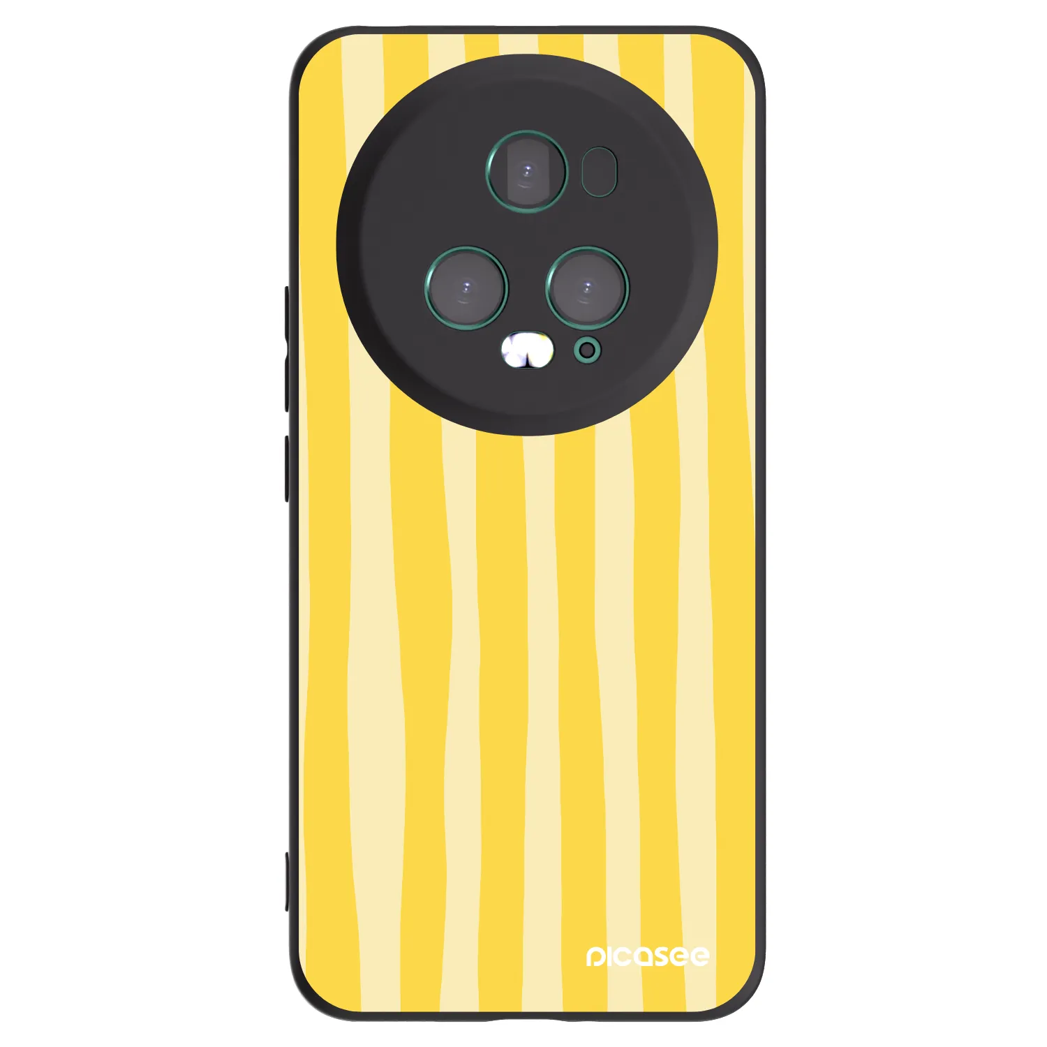 Picasee silikonowe czarne etui na Honor Magic5 Pro - Lines lemon