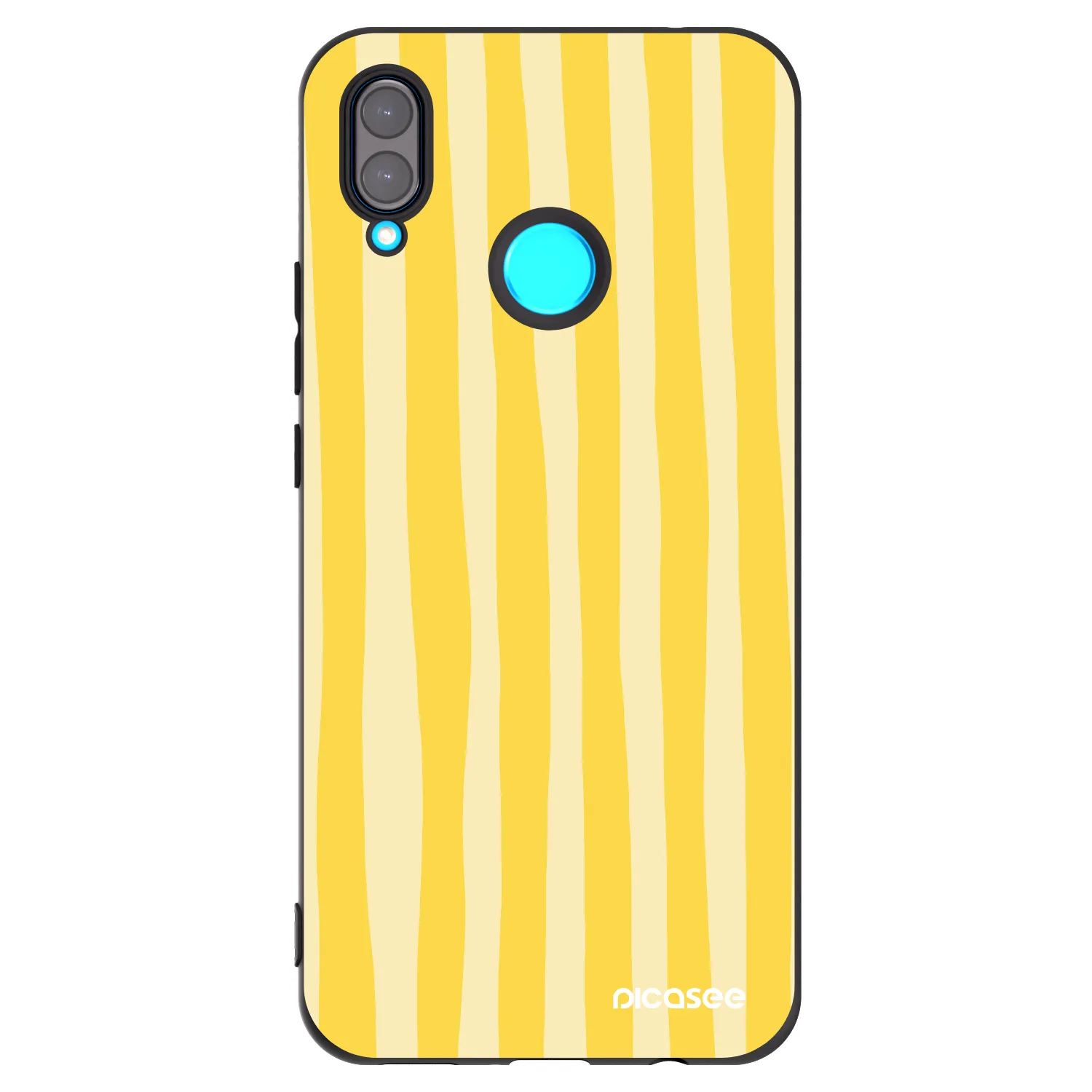 Picasee silikonowe czarne etui na Huawei Nova 3i - Lines lemon