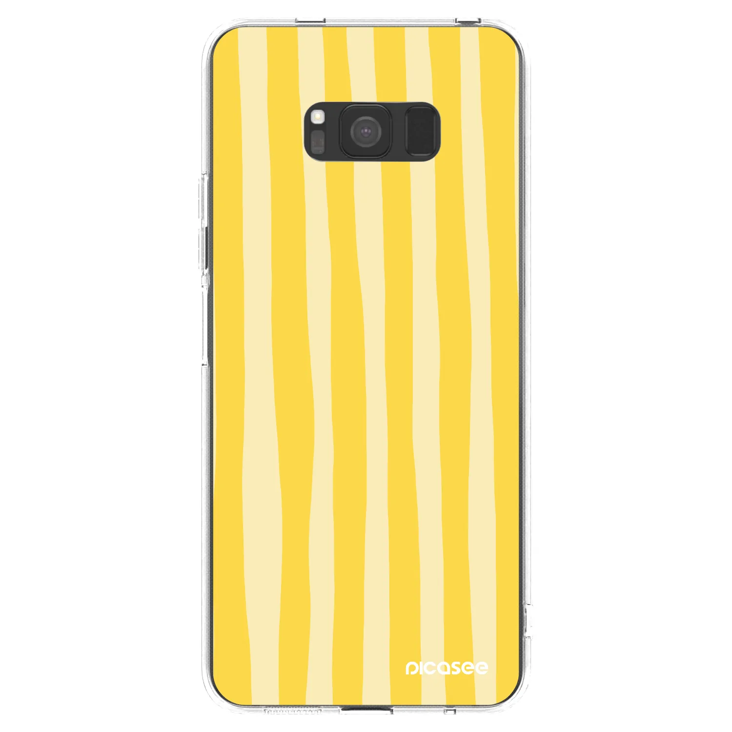 Picasee silikonowe przeźroczyste etui na Samsung Galaxy S8 G950F - Lines lemon