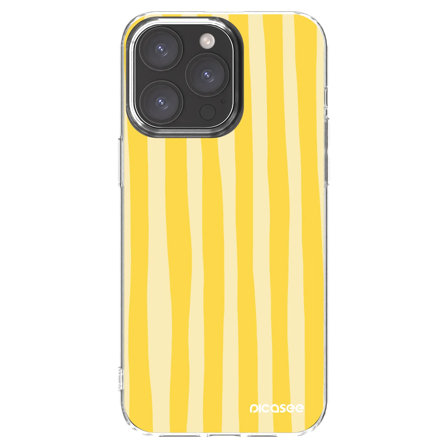 Picasee silikonowe przeźroczyste etui na Apple iPhone 15 Pro Max - Lines lemon