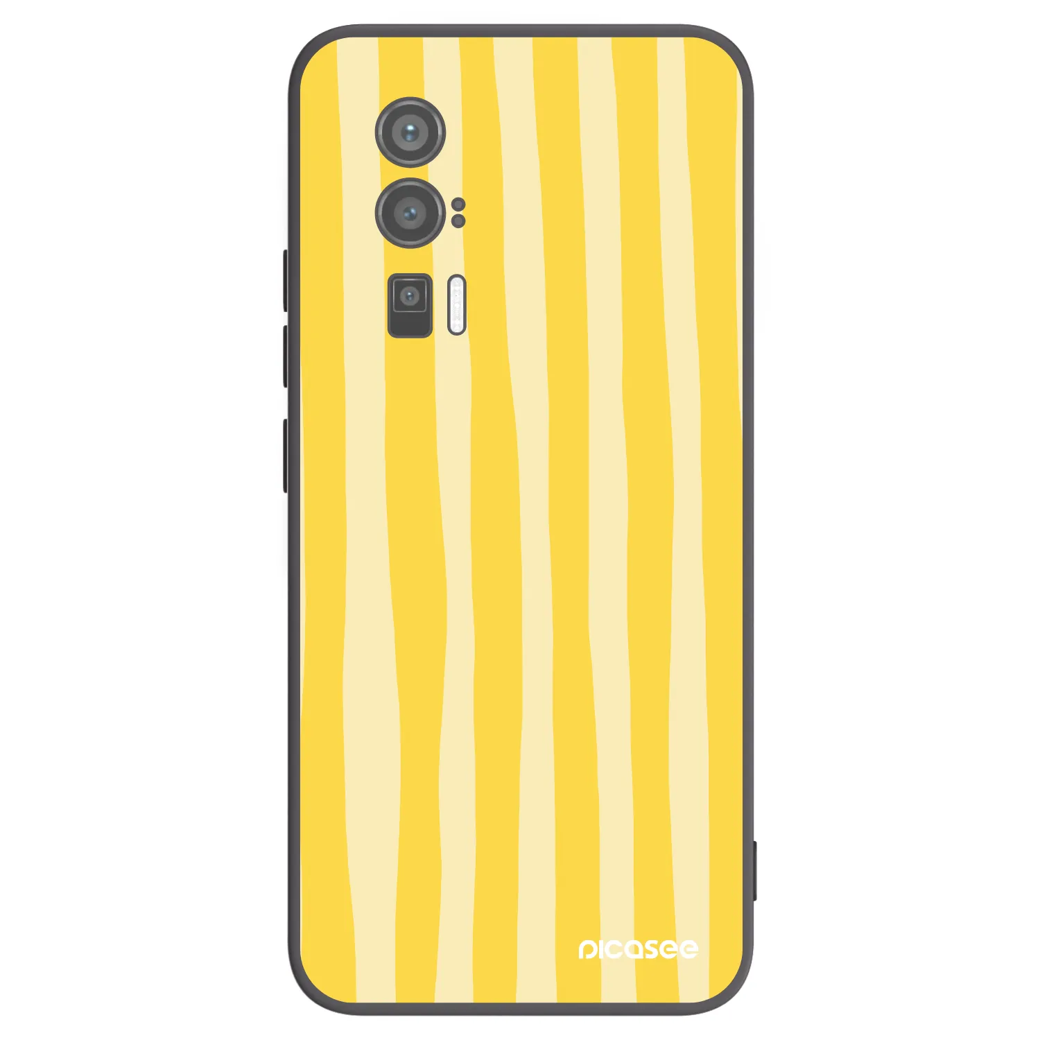 Picasee silikonowe czarne etui na Xiaomi Poco F5 Pro 5G - Lines lemon