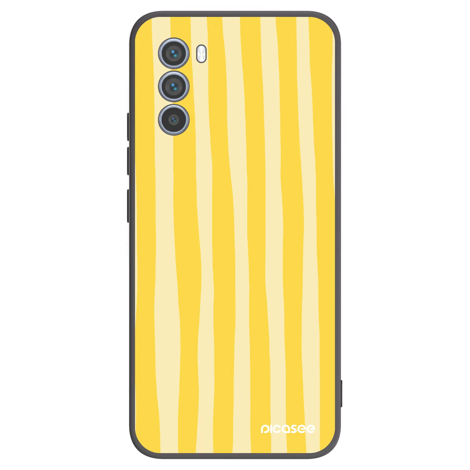 Picasee silikonowe czarne etui na Motorola Moto G62 - Lines lemon