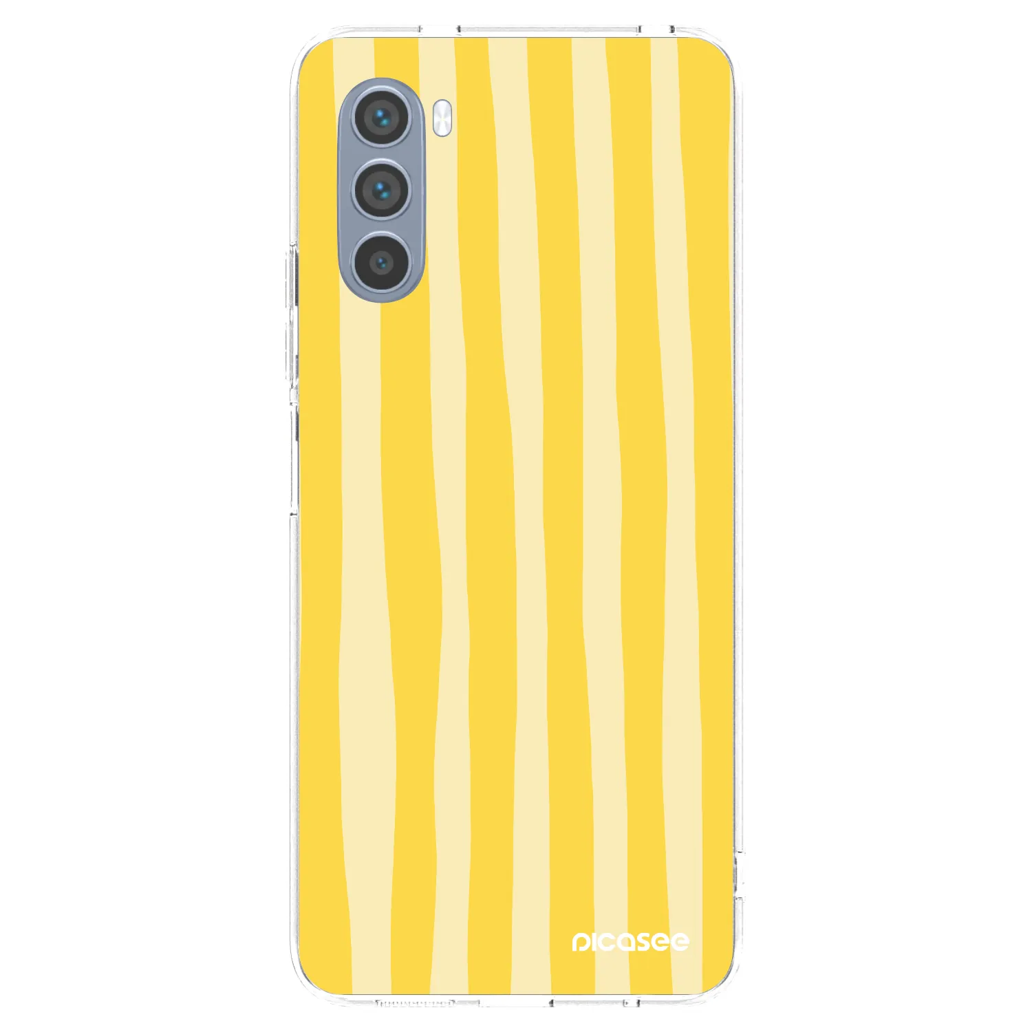 Picasee silikonowe przeźroczyste etui na Motorola Moto G62 - Lines lemon