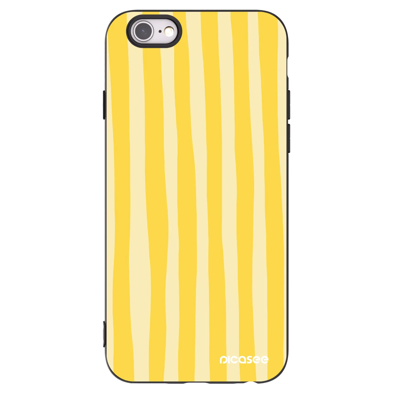 Picasee silikonowe czarne etui na Apple iPhone 6/6S - Lines lemon