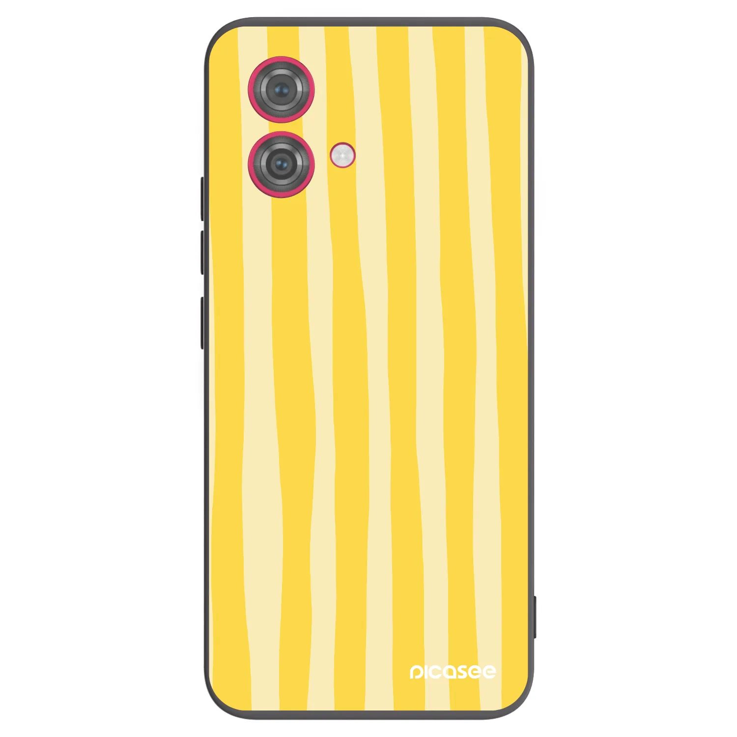 Picasee silikonowe czarne etui na Motorola Moto G84 5G - Lines lemon