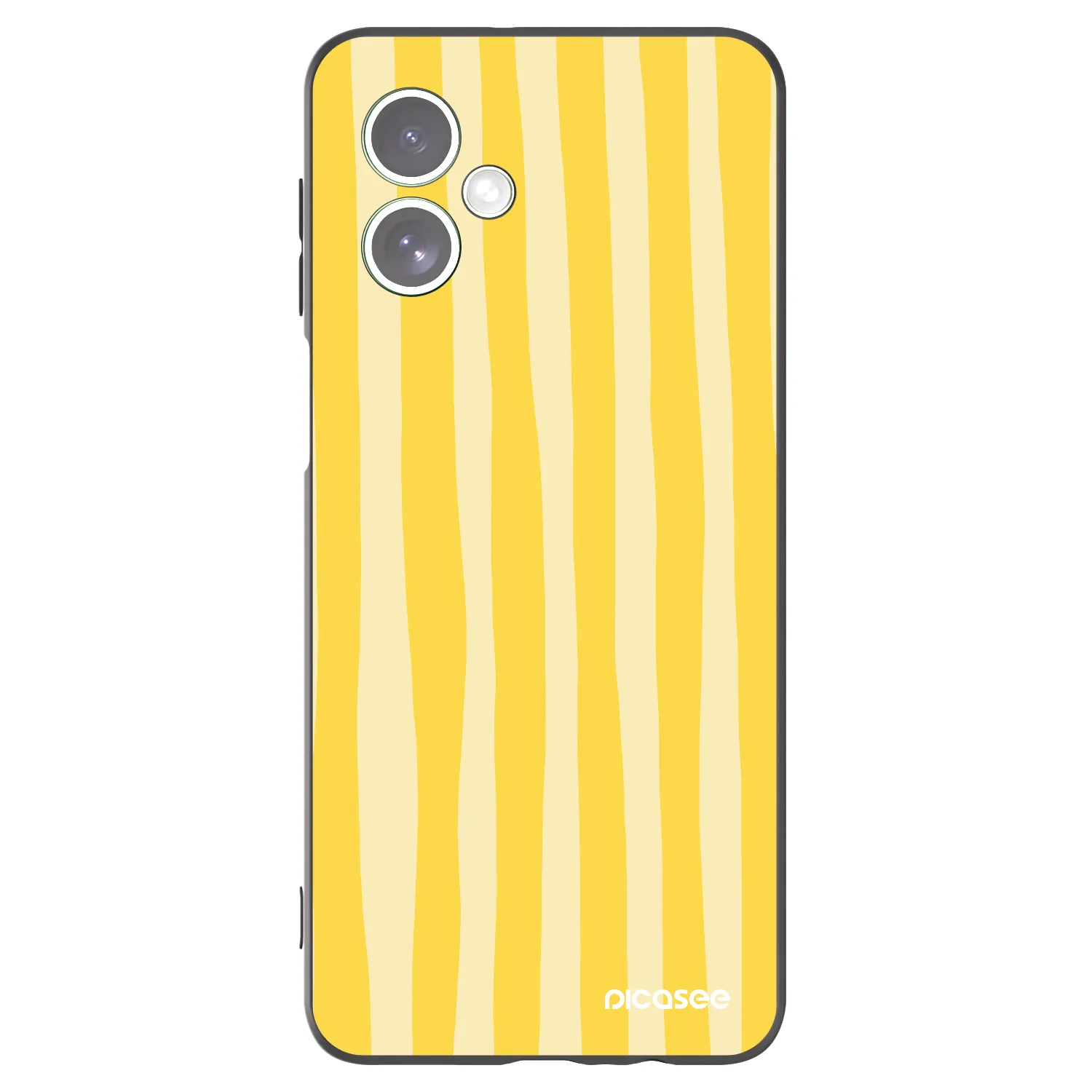 Picasee silikonowe czarne etui na Motorola Moto G54 5G - Lines lemon