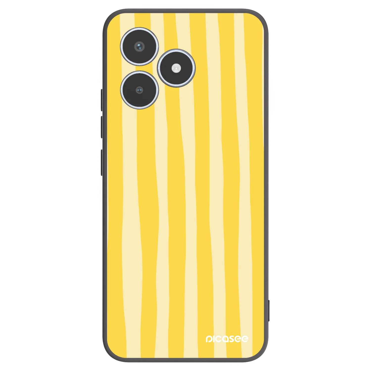 Picasee silikonowe czarne etui na Realme C53 - Lines lemon