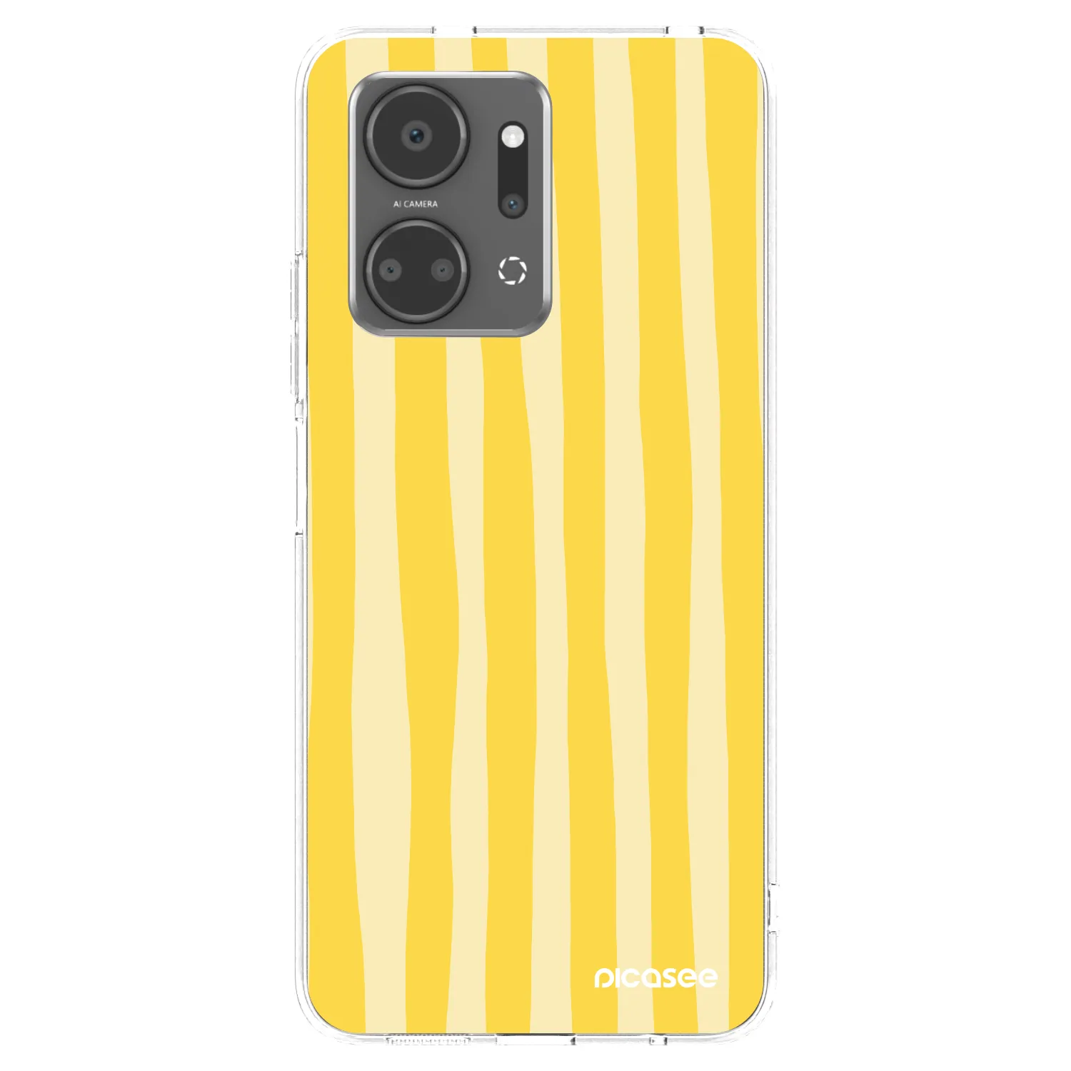 Picasee silikonowe przeźroczyste etui na Honor X7a - Lines lemon