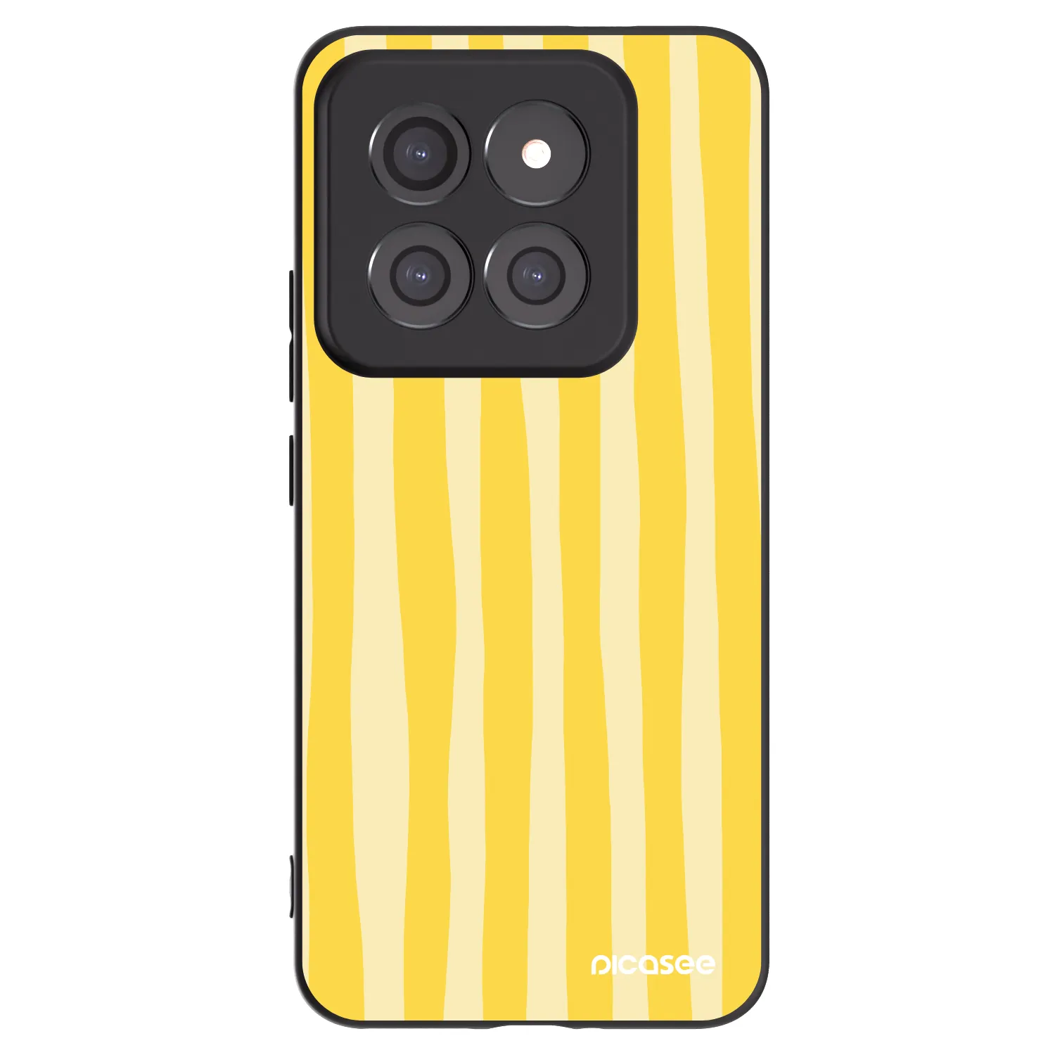 Picasee silikonowe czarne etui na Xiaomi 14 Pro - Lines lemon