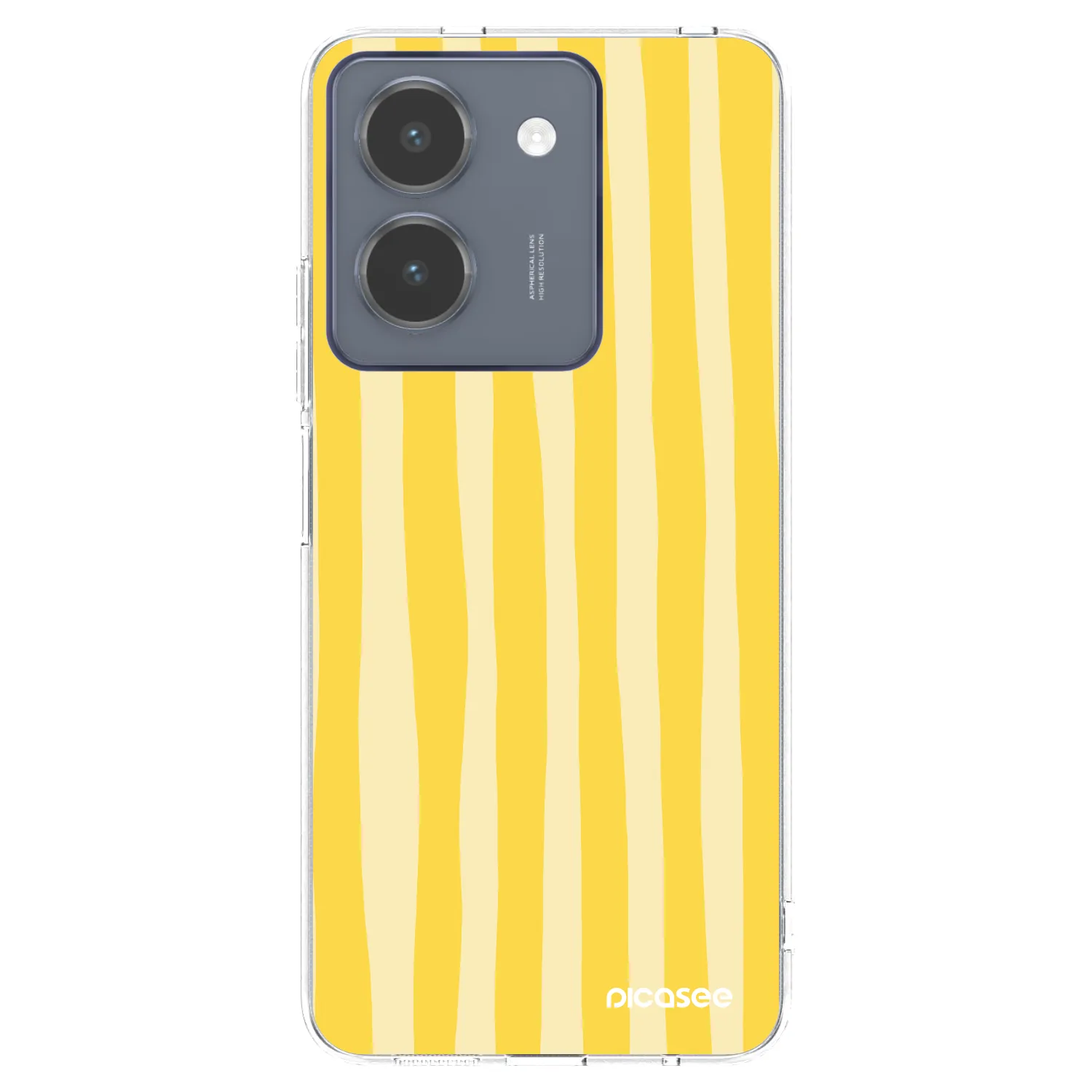 Picasee silikonowe przeźroczyste etui na Vivo Y36 4G - Lines lemon