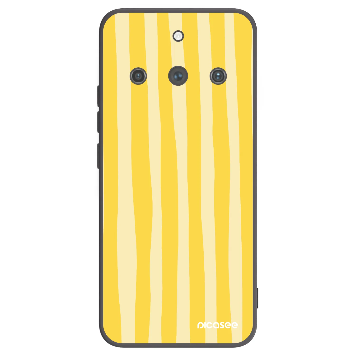 Picasee silikonowe czarne etui na Realme 11 Pro+ - Lines lemon