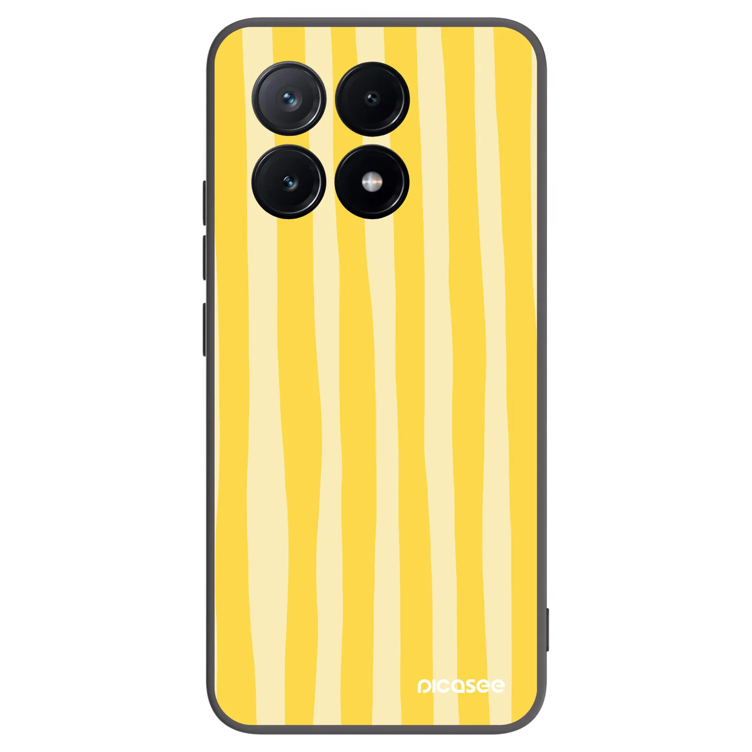 Picasee silikonowe czarne etui na Xiaomi Poco X6 Pro - Lines lemon