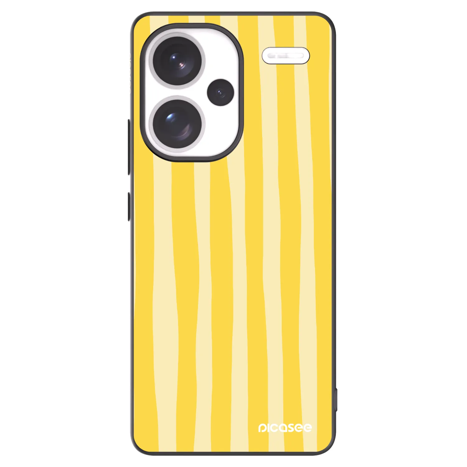 Picasee silikonowe czarne etui na Xiaomi Redmi Note 13 Pro+ 5G - Lines lemon