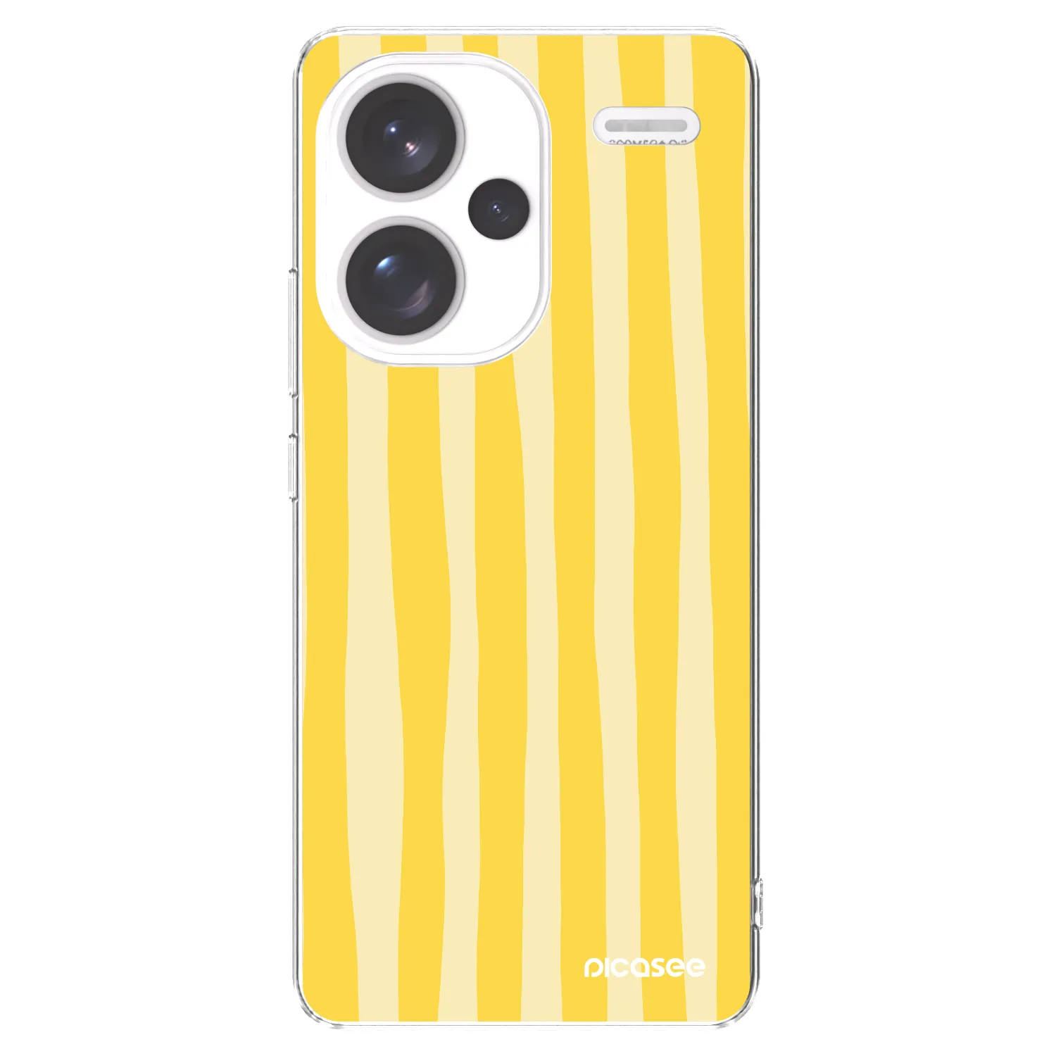 Picasee silikonowe przeźroczyste etui na Xiaomi Redmi Note 13 Pro+ 5G - Lines lemon