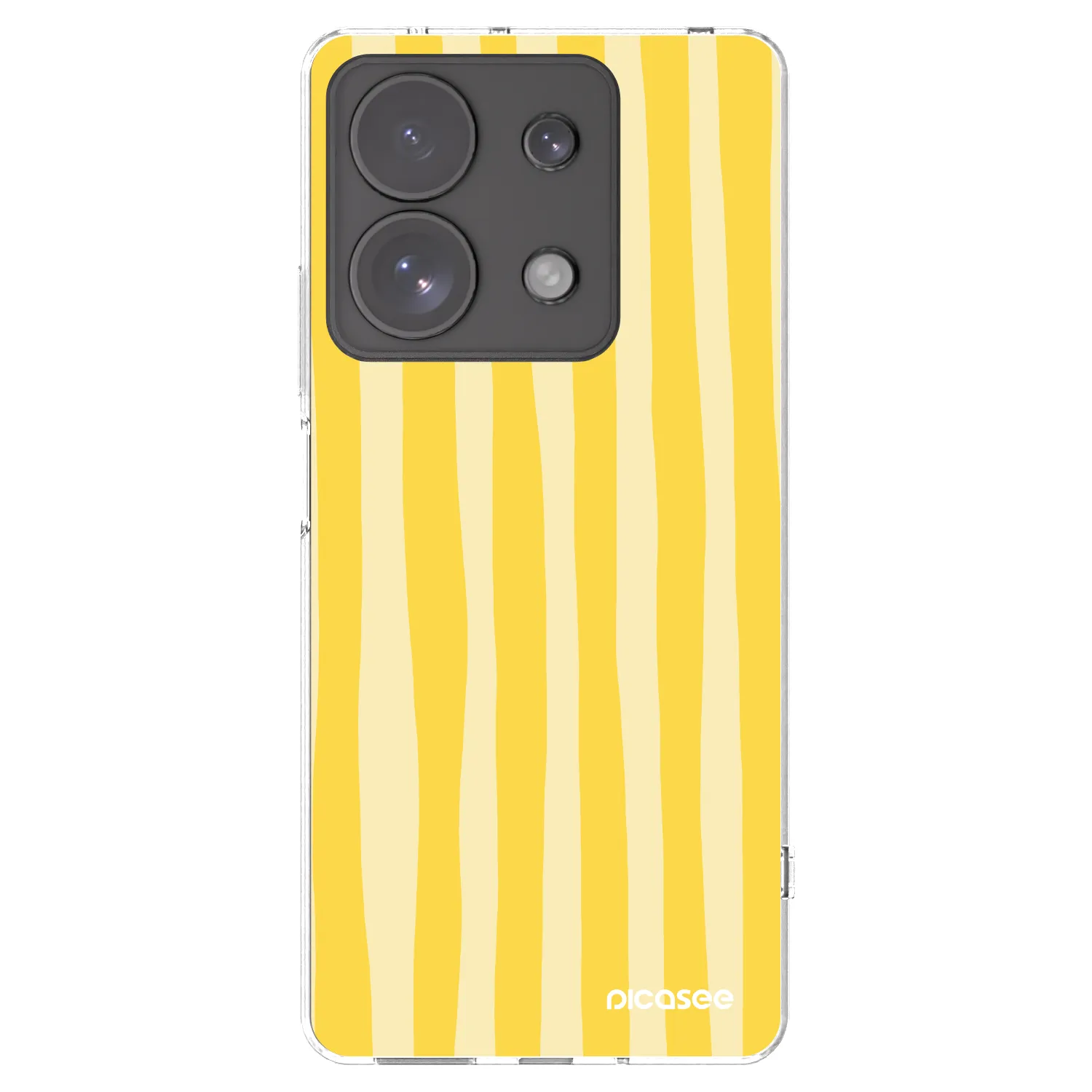 Picasee silikonowe przeźroczyste etui na Xiaomi Redmi Note 13 Pro 4G - Lines lemon