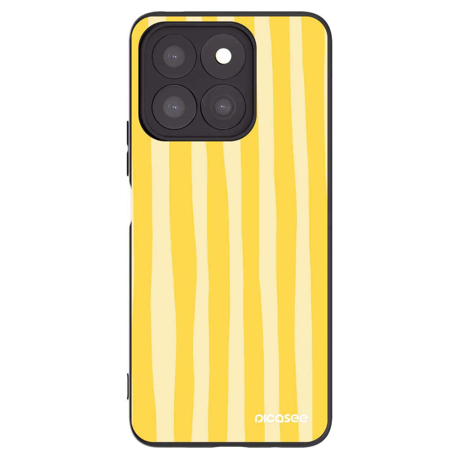 Picasee silikonowe czarne etui na Honor X8b - Lines lemon