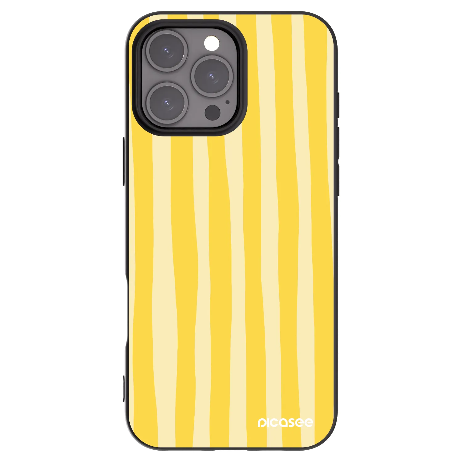 Picasee silikonowe czarne etui na Apple iPhone 16 Pro Max - Lines lemon