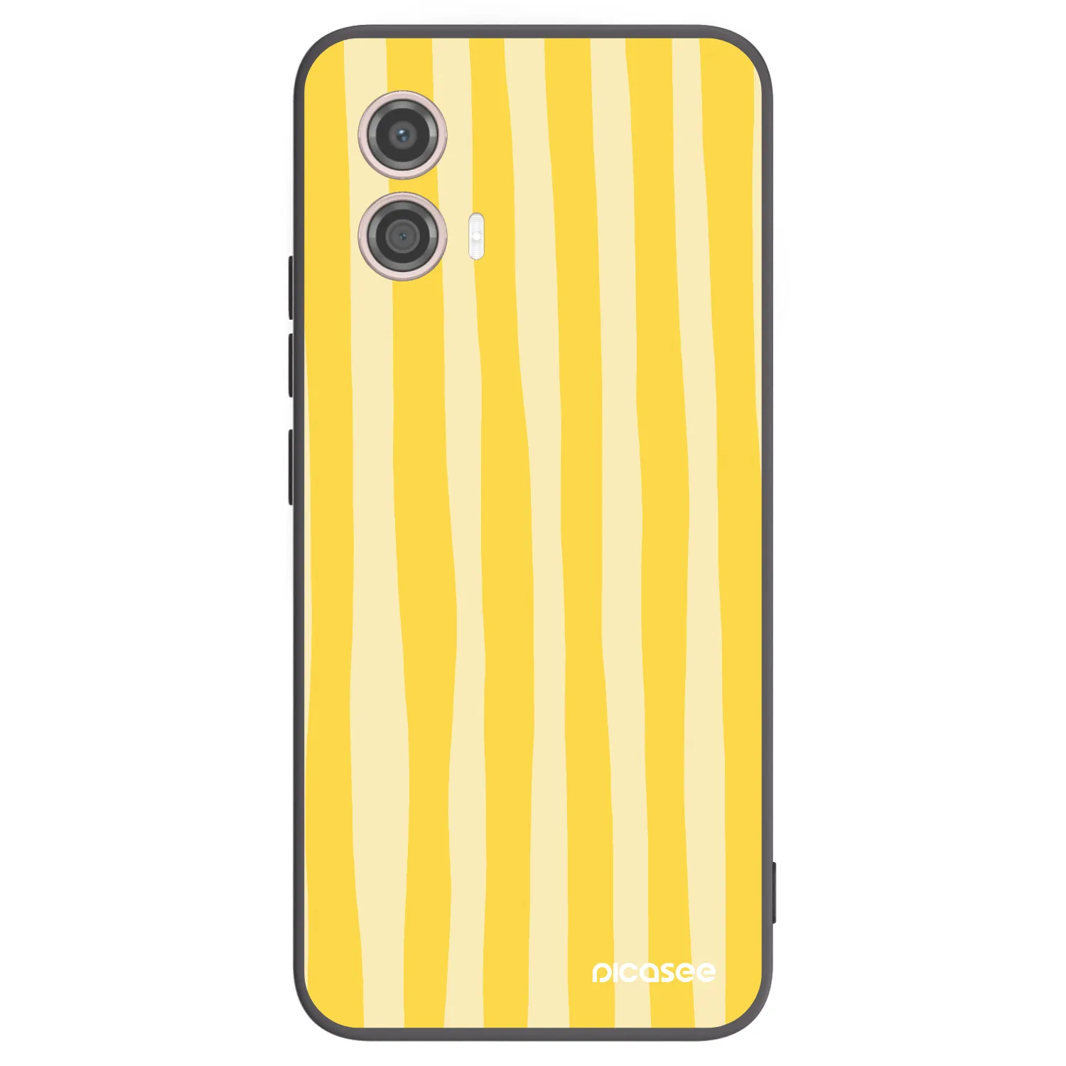 Picasee silikonowe czarne etui na Motorola Moto G53 5G - Lines lemon