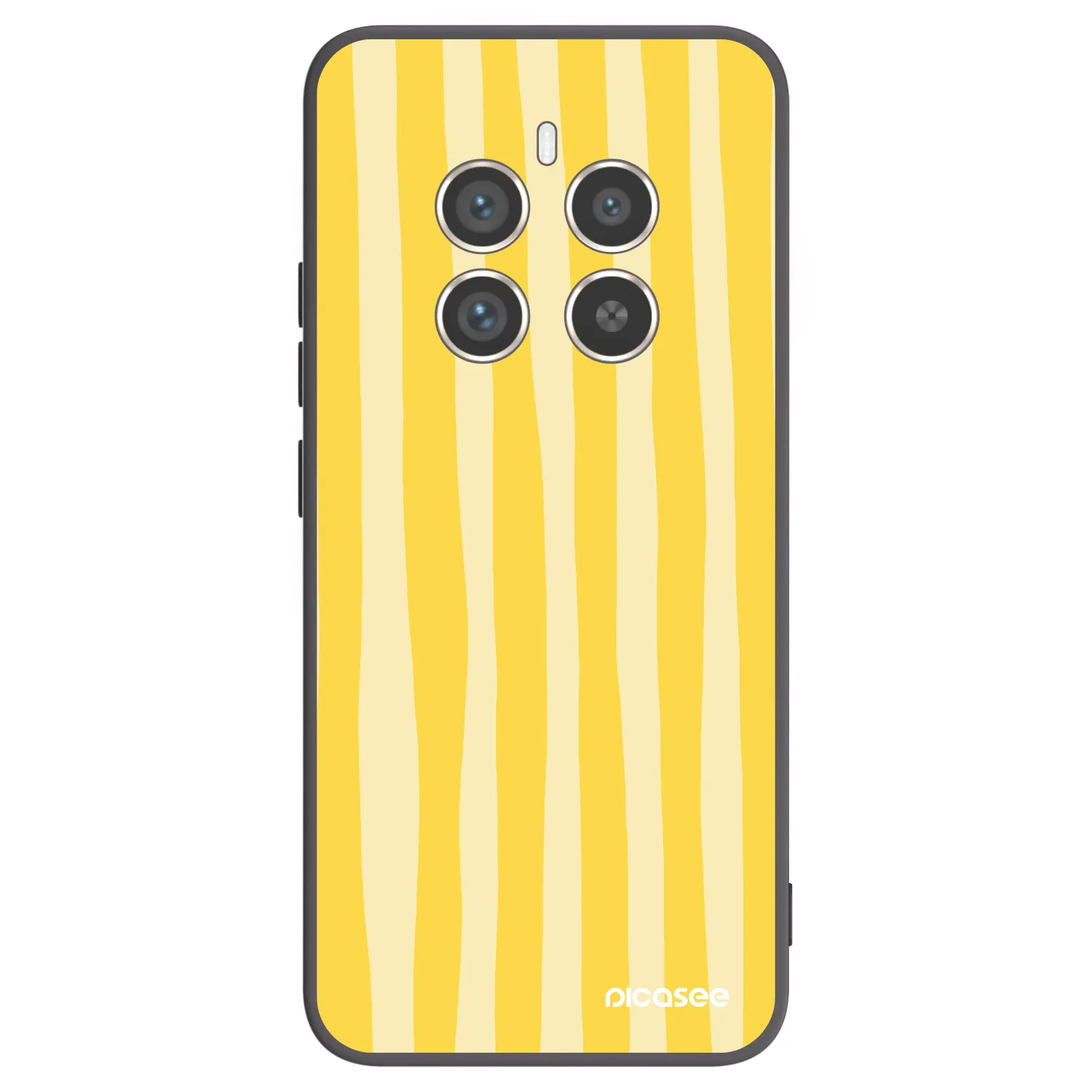 Picasee silikonowe czarne etui na Realme 12 Pro 5G - Lines lemon