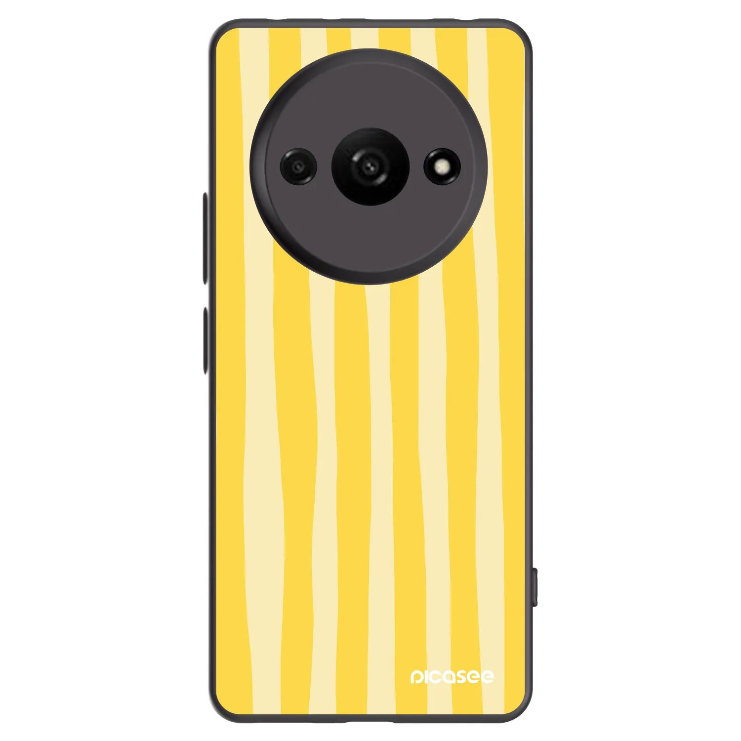 Picasee silikonowe czarne etui na Xiaomi Redmi A3 - Lines lemon