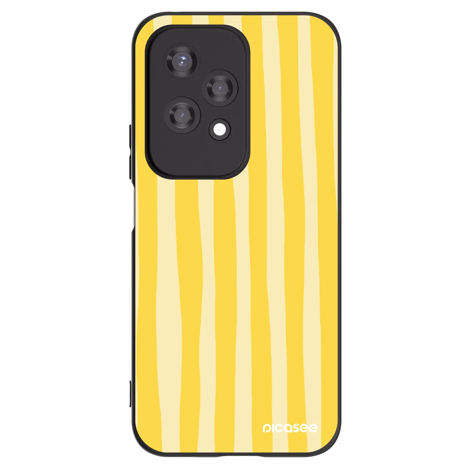 Picasee silikonowe czarne etui na Honor 200 Lite - Lines lemon