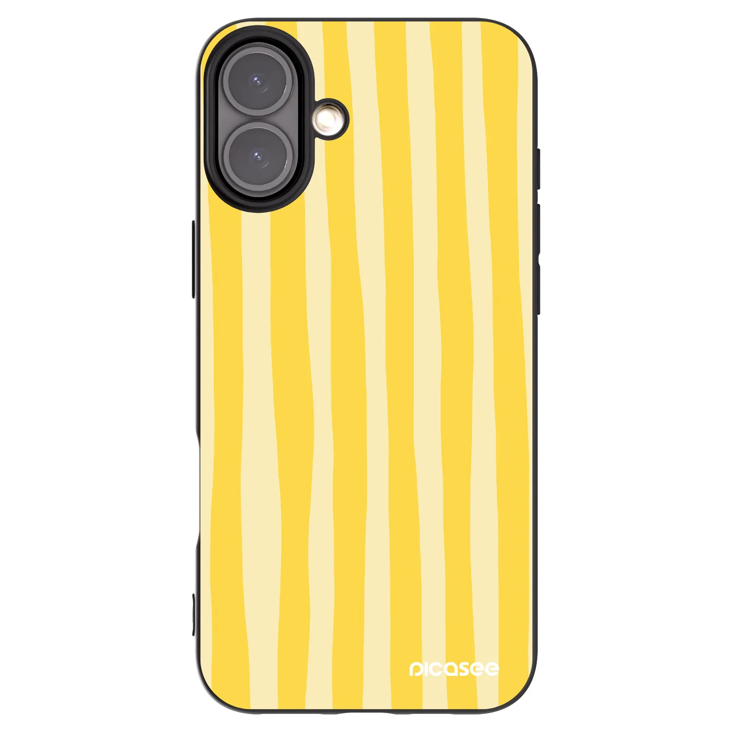 Picasee silikonowe czarne etui na Apple iPhone 16 Plus - Lines lemon
