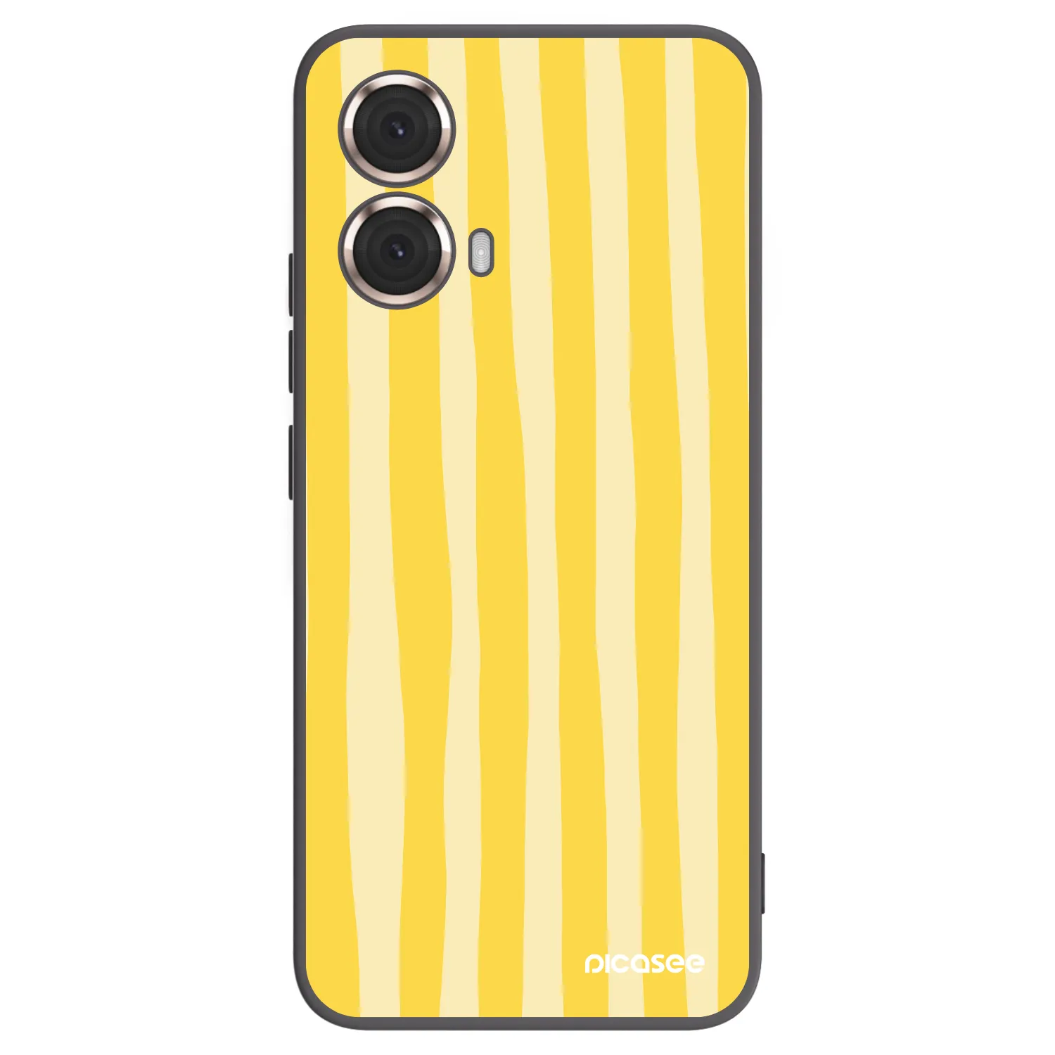 Picasee silikonowe czarne etui na Motorola Moto G85 - Lines lemon