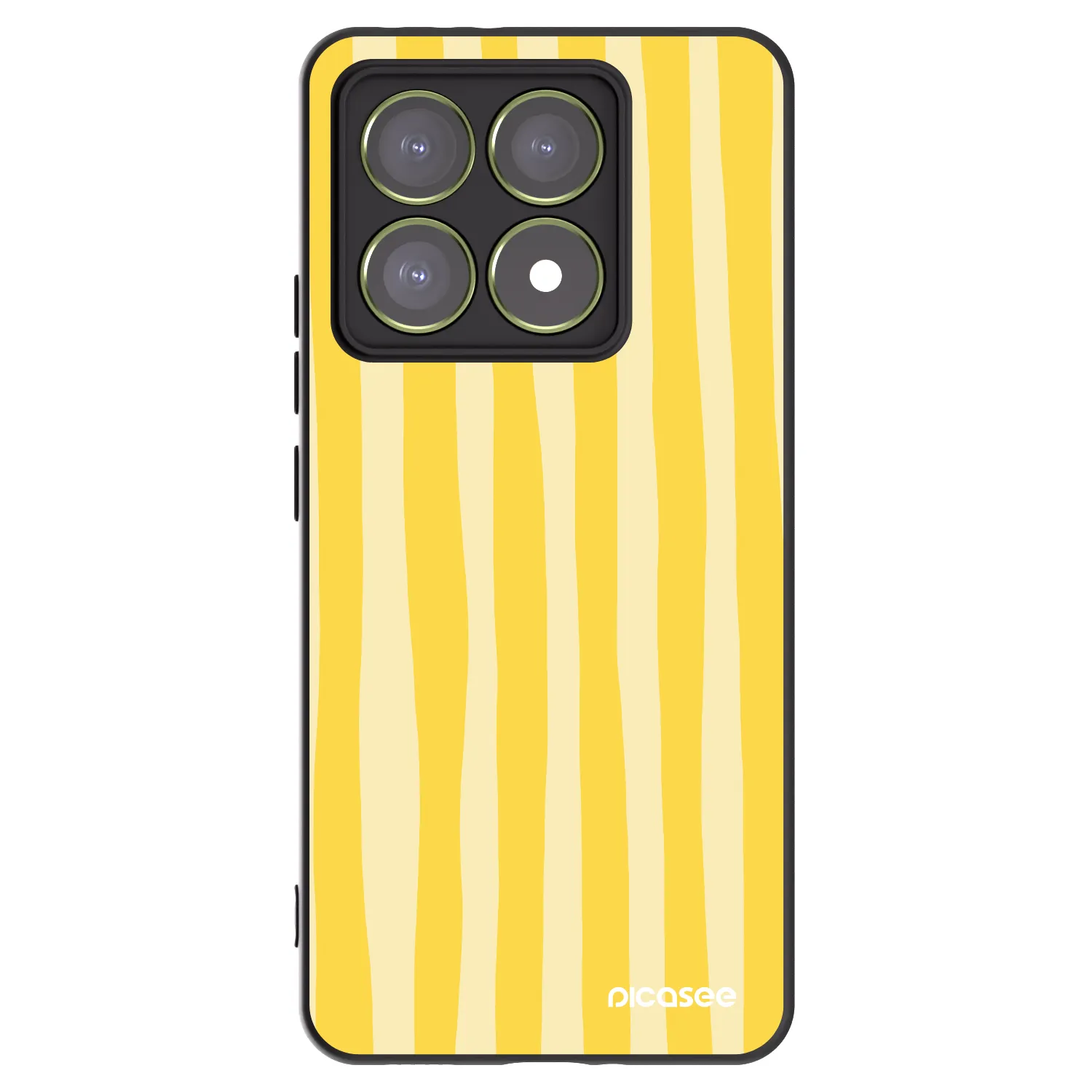 Picasee silikonowe czarne etui na Xiaomi 14T - Lines lemon
