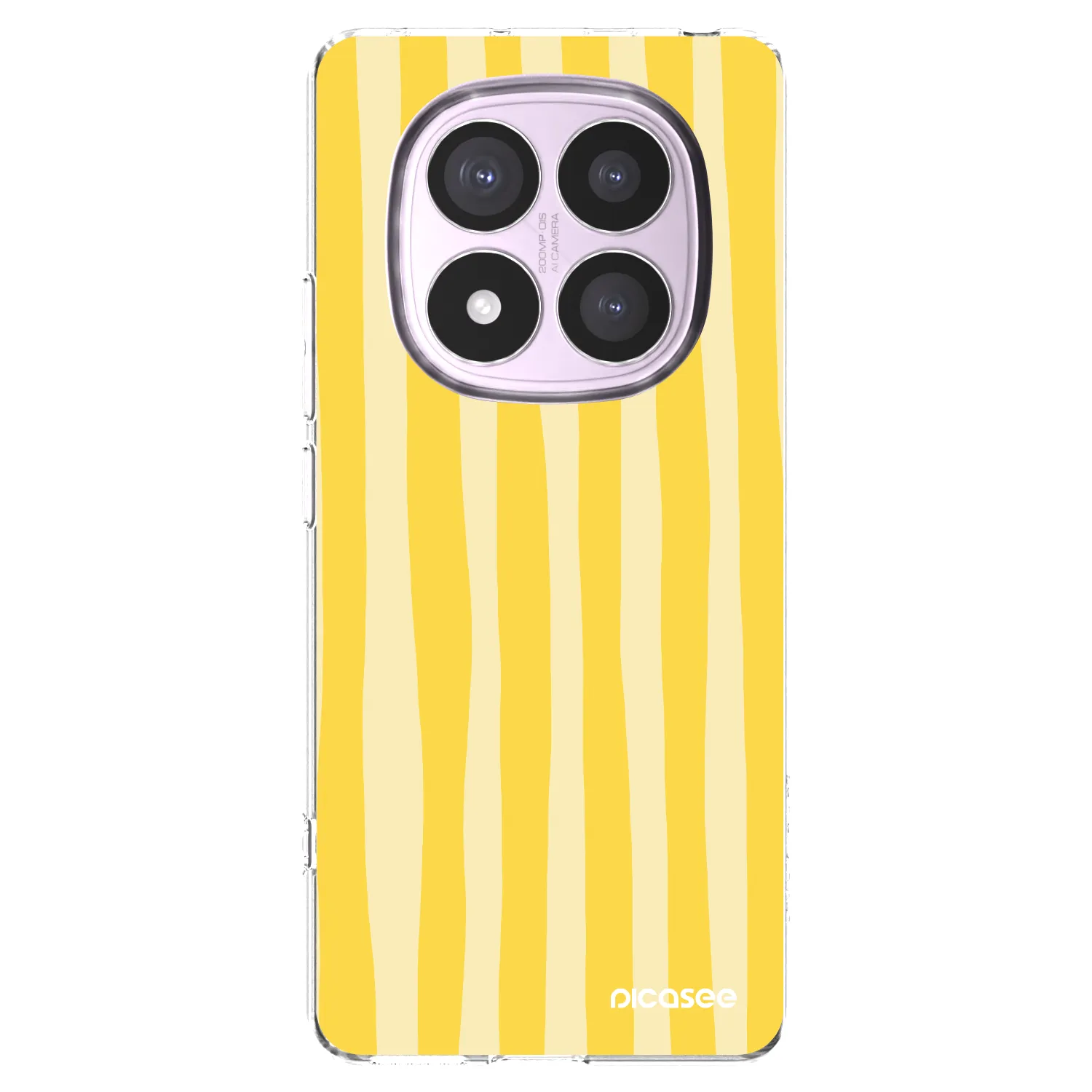 Picasee silikonowe przeźroczyste etui na Xiaomi Redmi Note 14 Pro 5G - Lines lemon