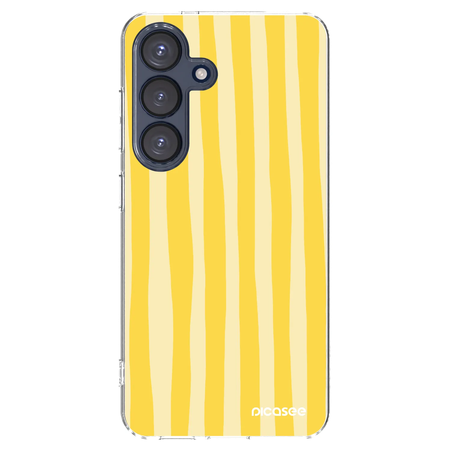 Picasee silikonowe przeźroczyste etui na Samsung Galaxy S25 5G - Lines lemon