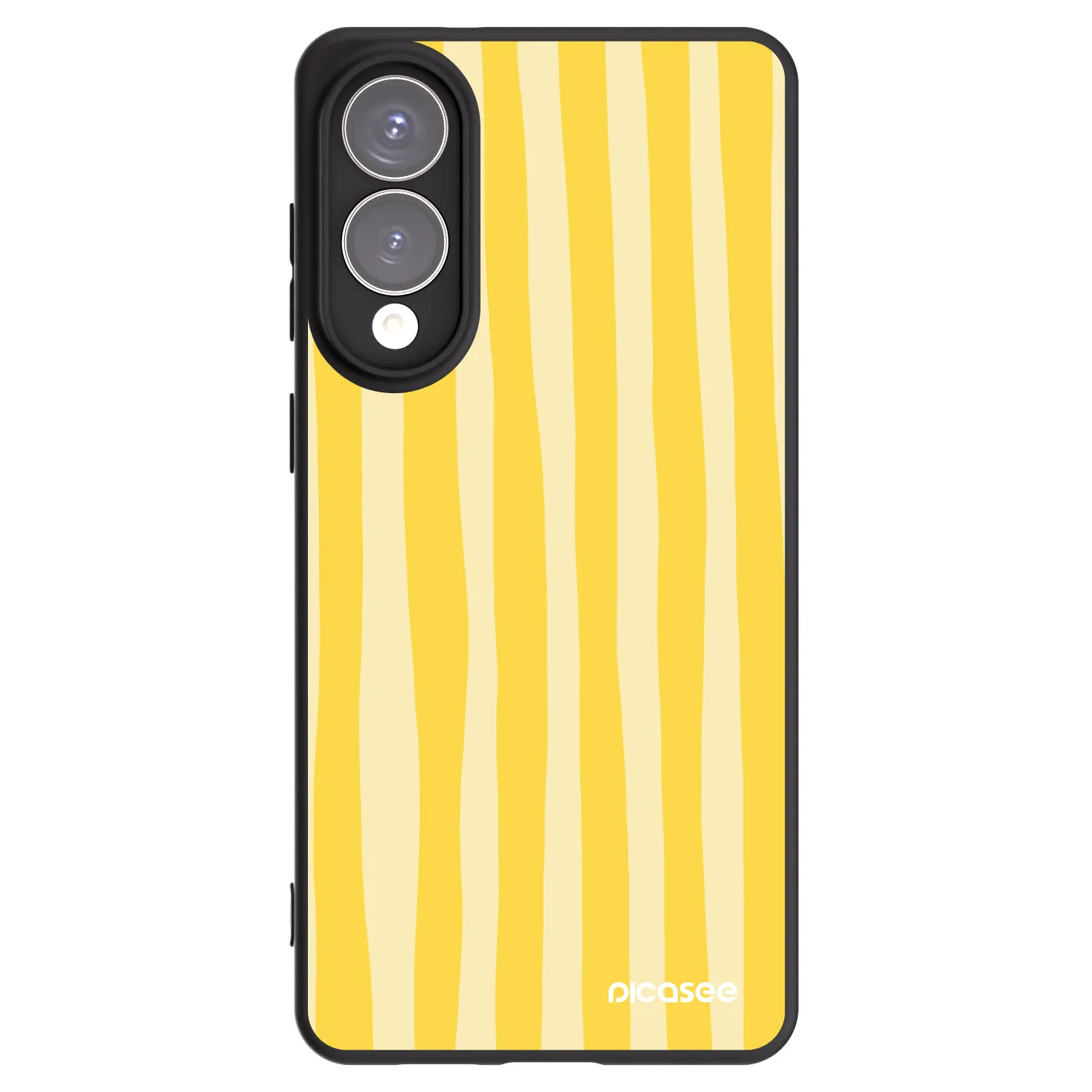 Picasee silikonowe czarne etui na Samsung Galaxy S25 Edge 5G - Lines lemon