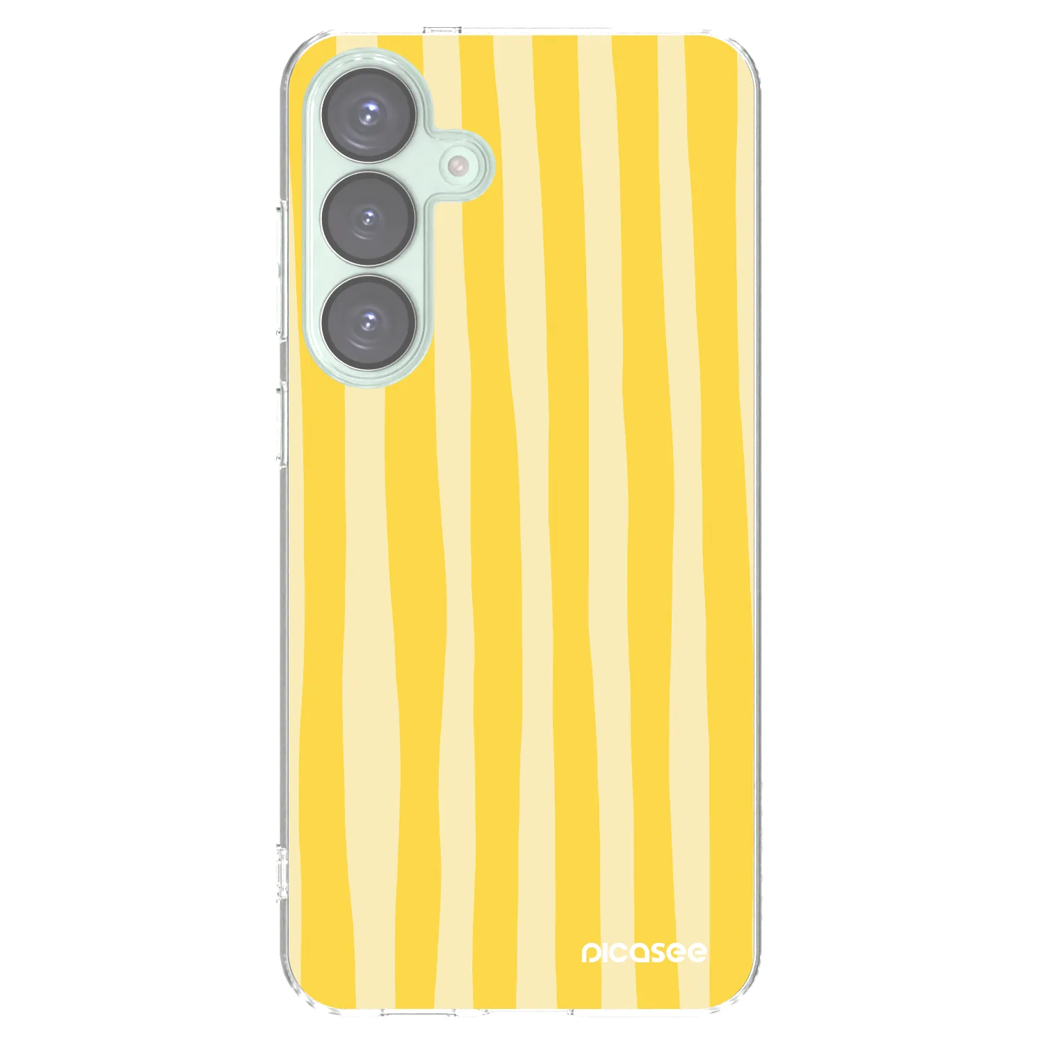 Picasee silikonowe przeźroczyste etui na Samsung Galaxy S25+ 5G - Lines lemon