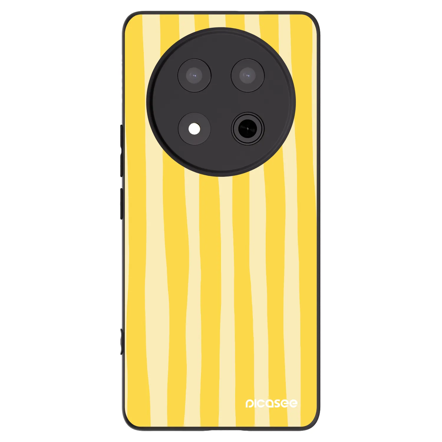 Picasee silikonowe czarne etui na Honor Magic7 Lite 5G - Lines lemon