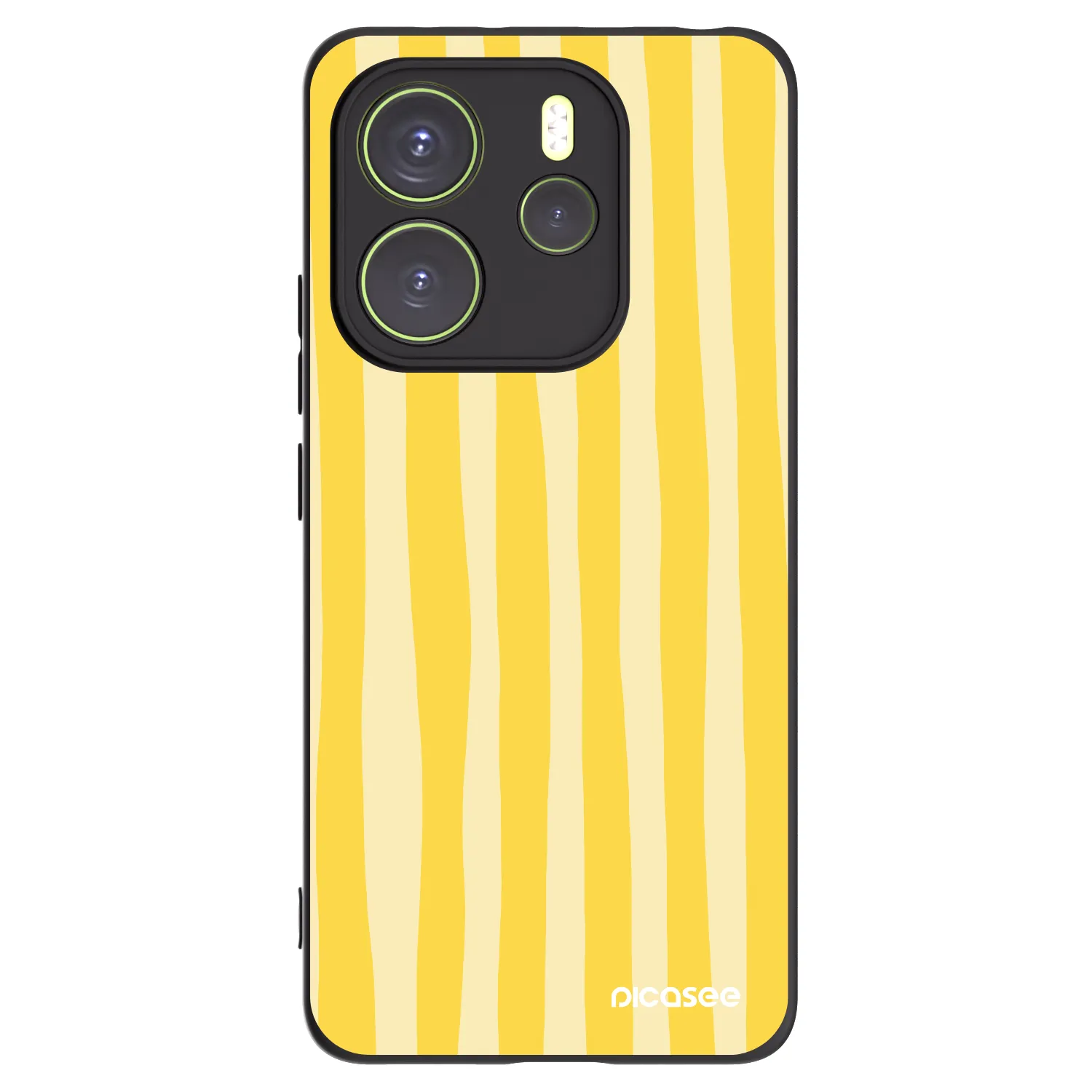 Picasee silikonowe czarne etui na Xiaomi Redmi Note 14 4G - Lines lemon