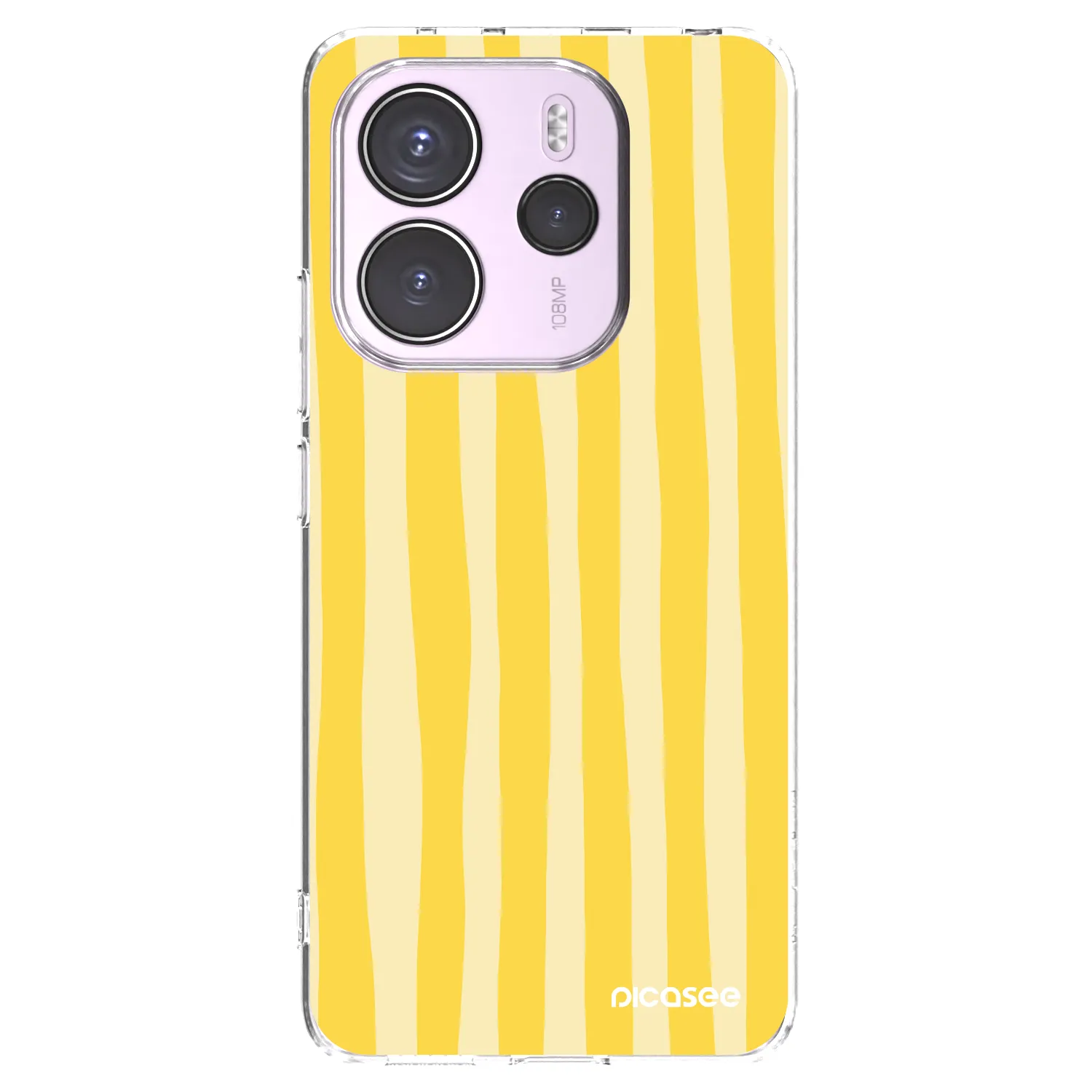 Picasee silikonowe przeźroczyste etui na Xiaomi Redmi Note 14 4G - Lines lemon