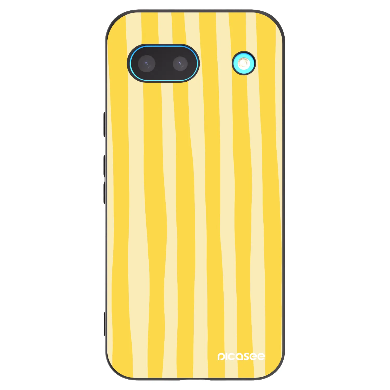 Picasee silikonowe czarne etui na Google Pixel 8a - Lines lemon