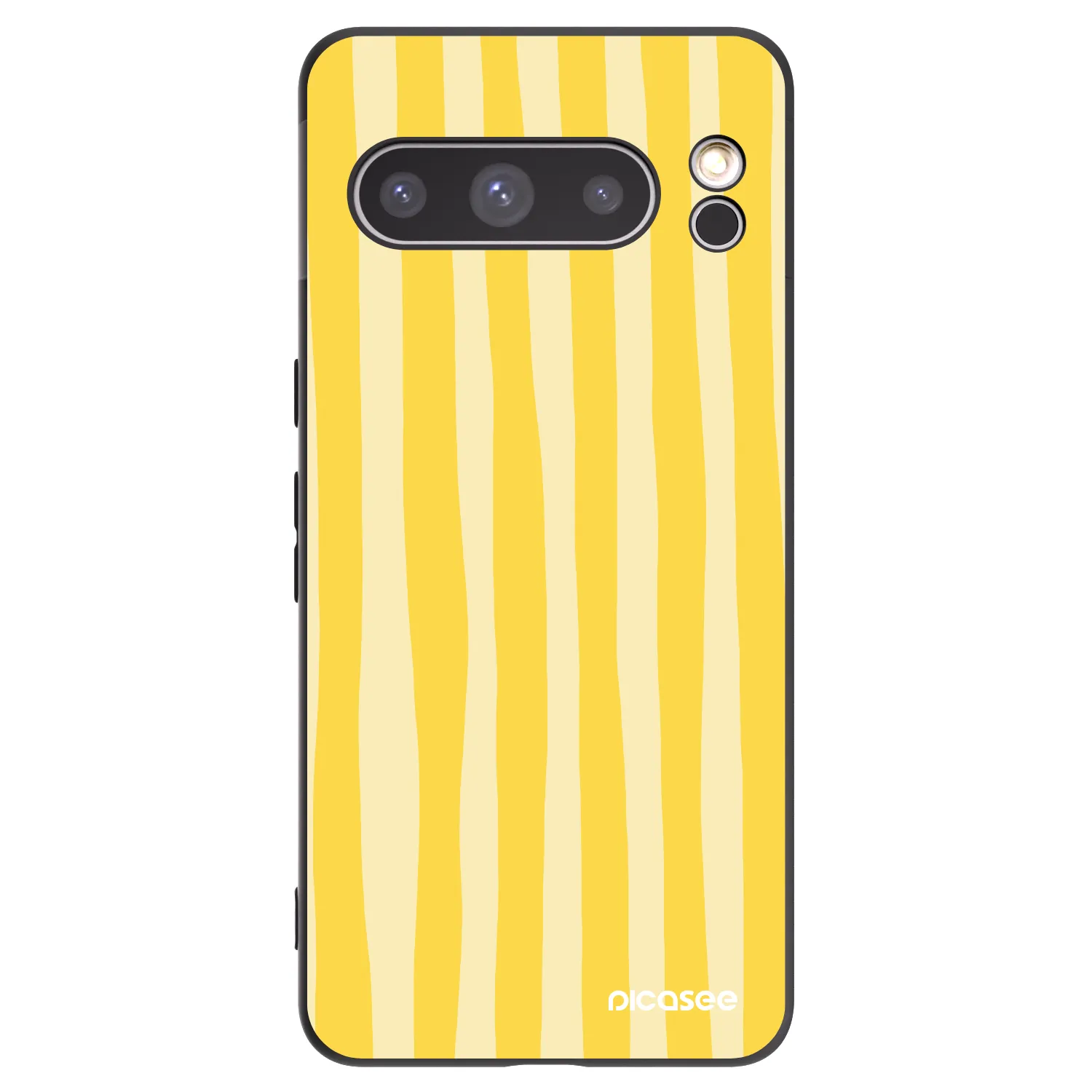 Picasee silikonowe czarne etui na Google Pixel 8 Pro - Lines lemon