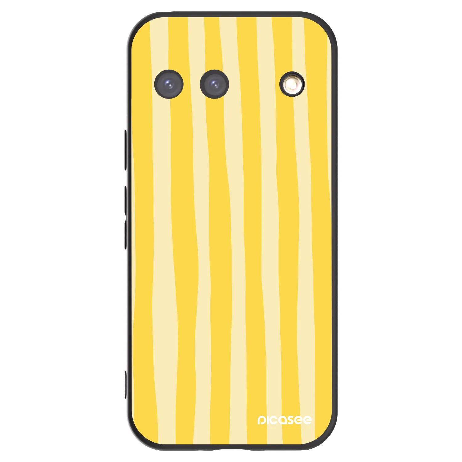 Picasee silikonowe czarne etui na Google Pixel 9 - Lines lemon