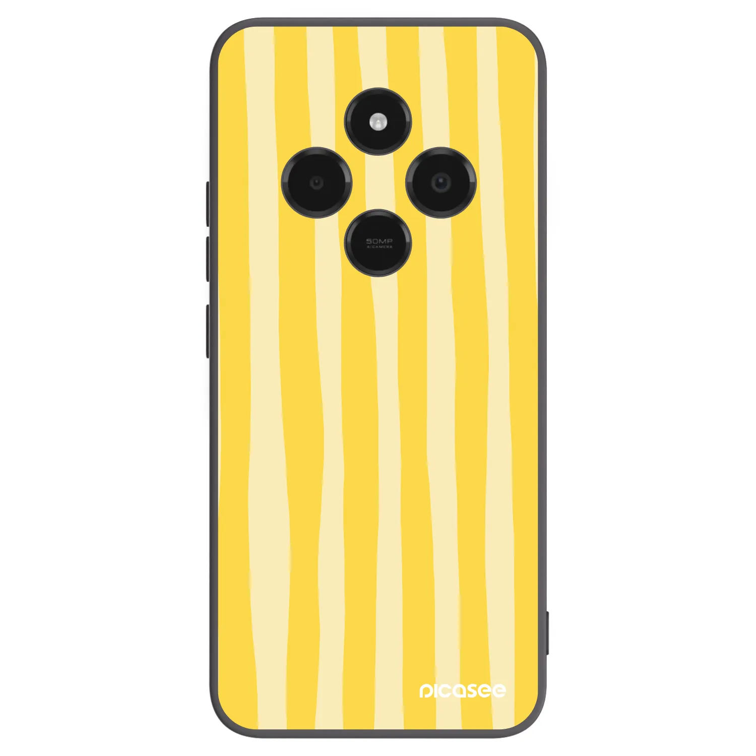 Picasee silikonowe czarne etui na Xiaomi Poco C75 - Lines lemon