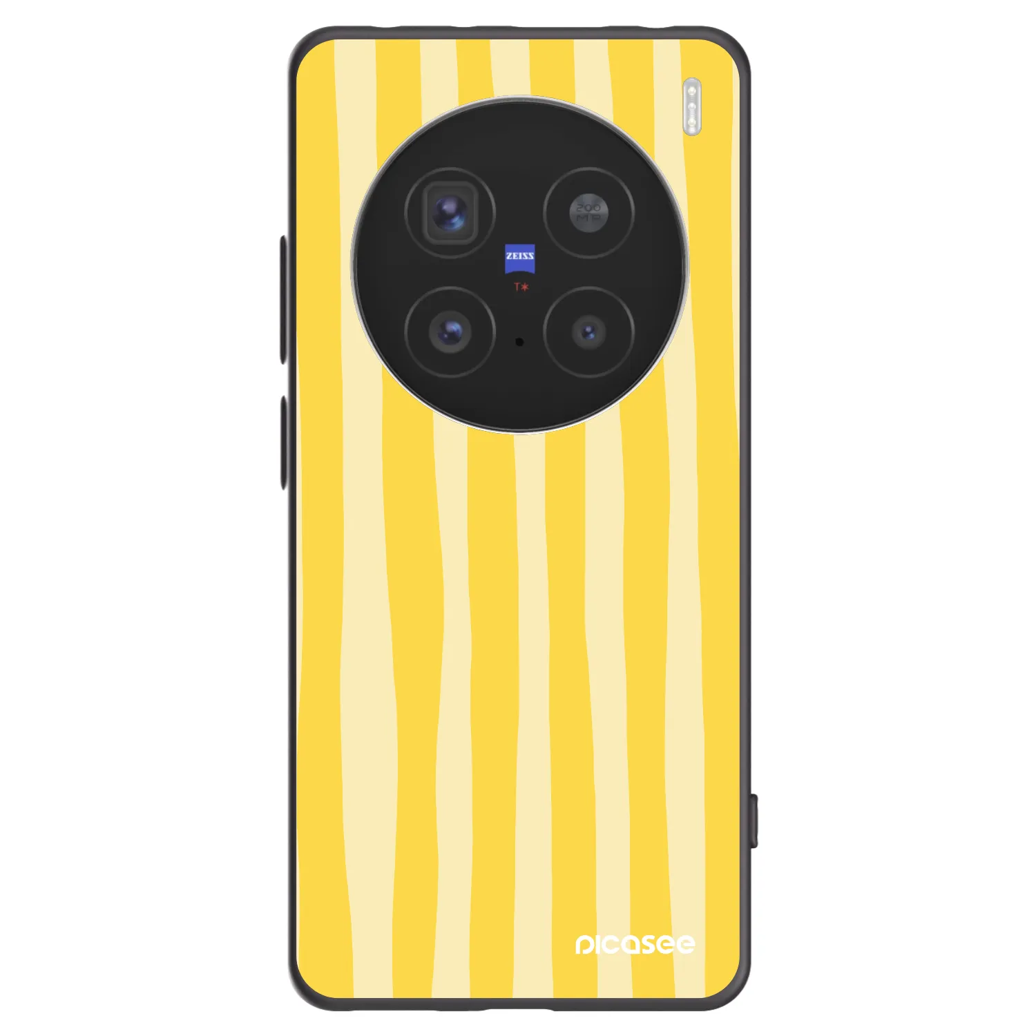 Picasee silikonowe czarne etui na Vivo X200 Pro - Lines lemon