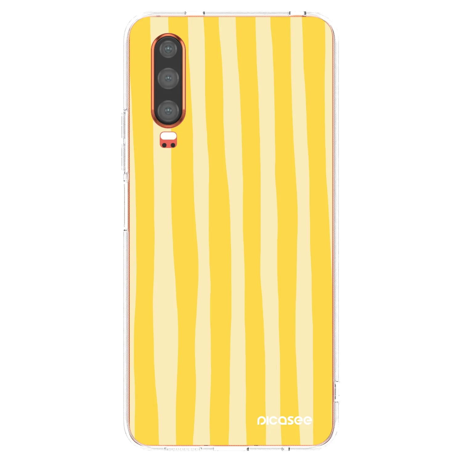 Picasee silikonowe przeźroczyste etui na Huawei P30 - Lines lemon